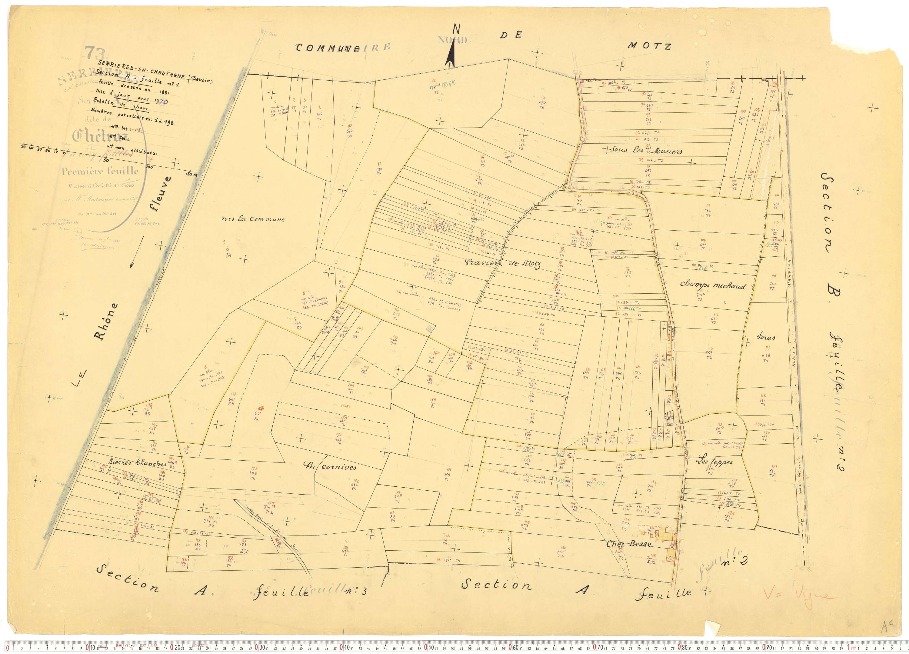 Serrières-en-Chautagne - Cadastre rénové, version de travail (1970).