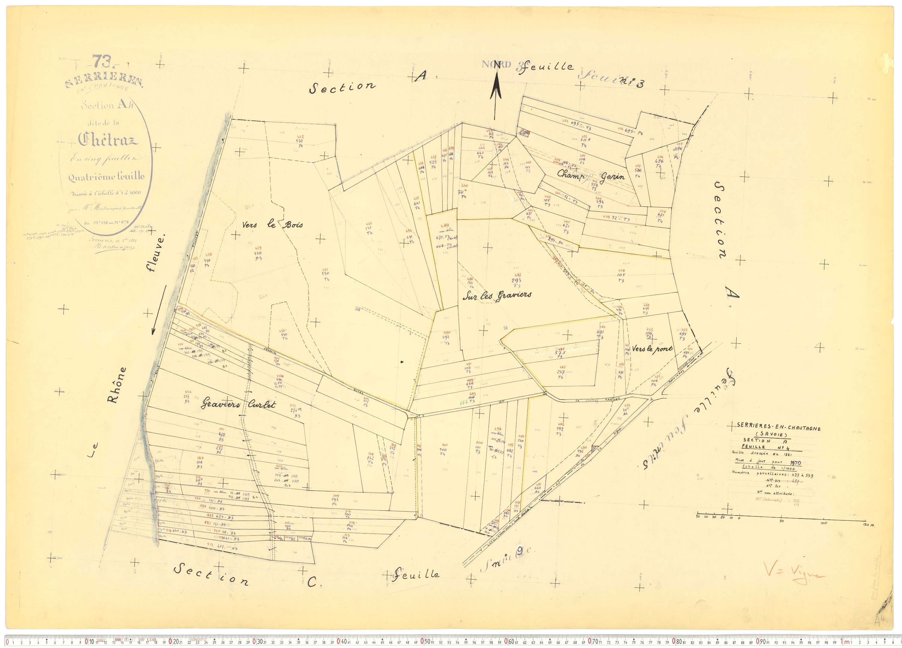 Serrières-en-Chautagne - Cadastre rénové, version de travail (1970).