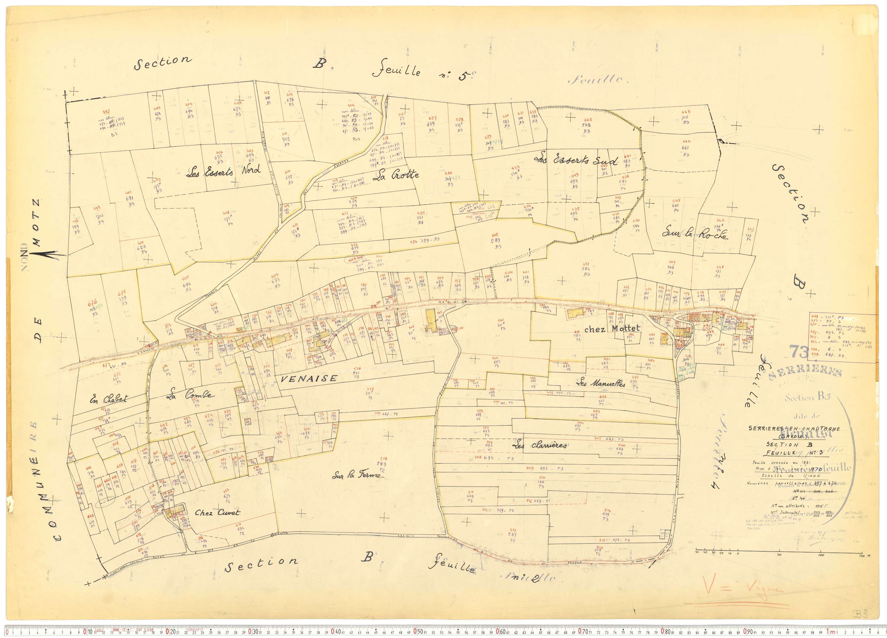 Serrières-en-Chautagne - Cadastre rénové, version de travail (1970).
