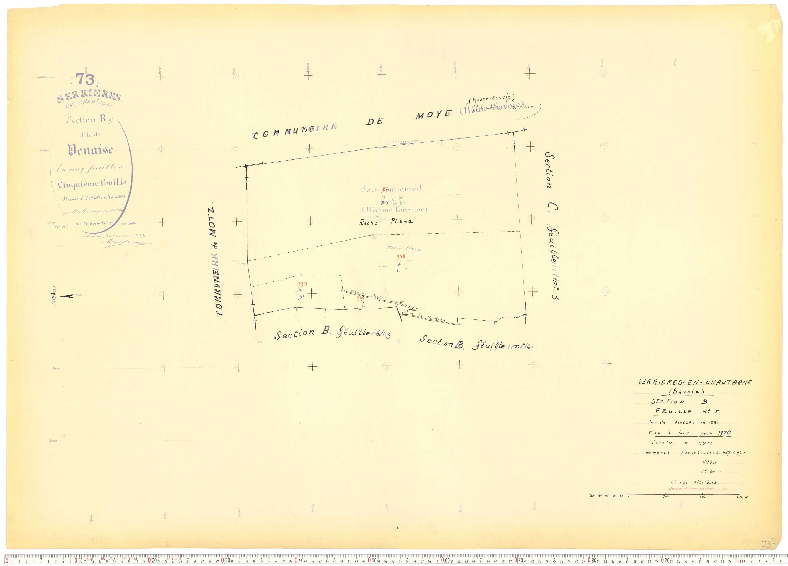 Serrières-en-Chautagne - Cadastre rénové, version de travail (1970).