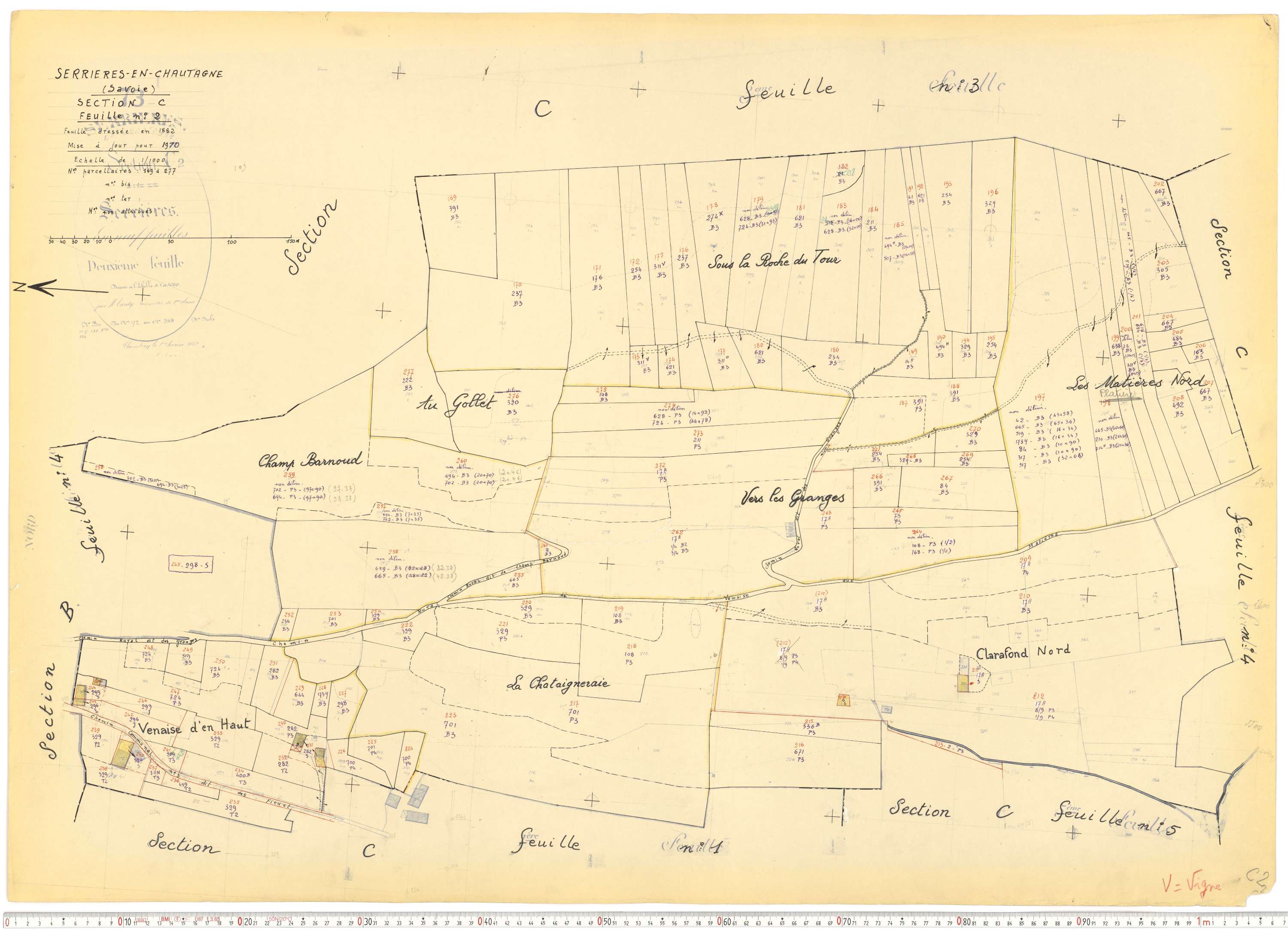 Serrières-en-Chautagne - Cadastre rénové, version de travail (1970).