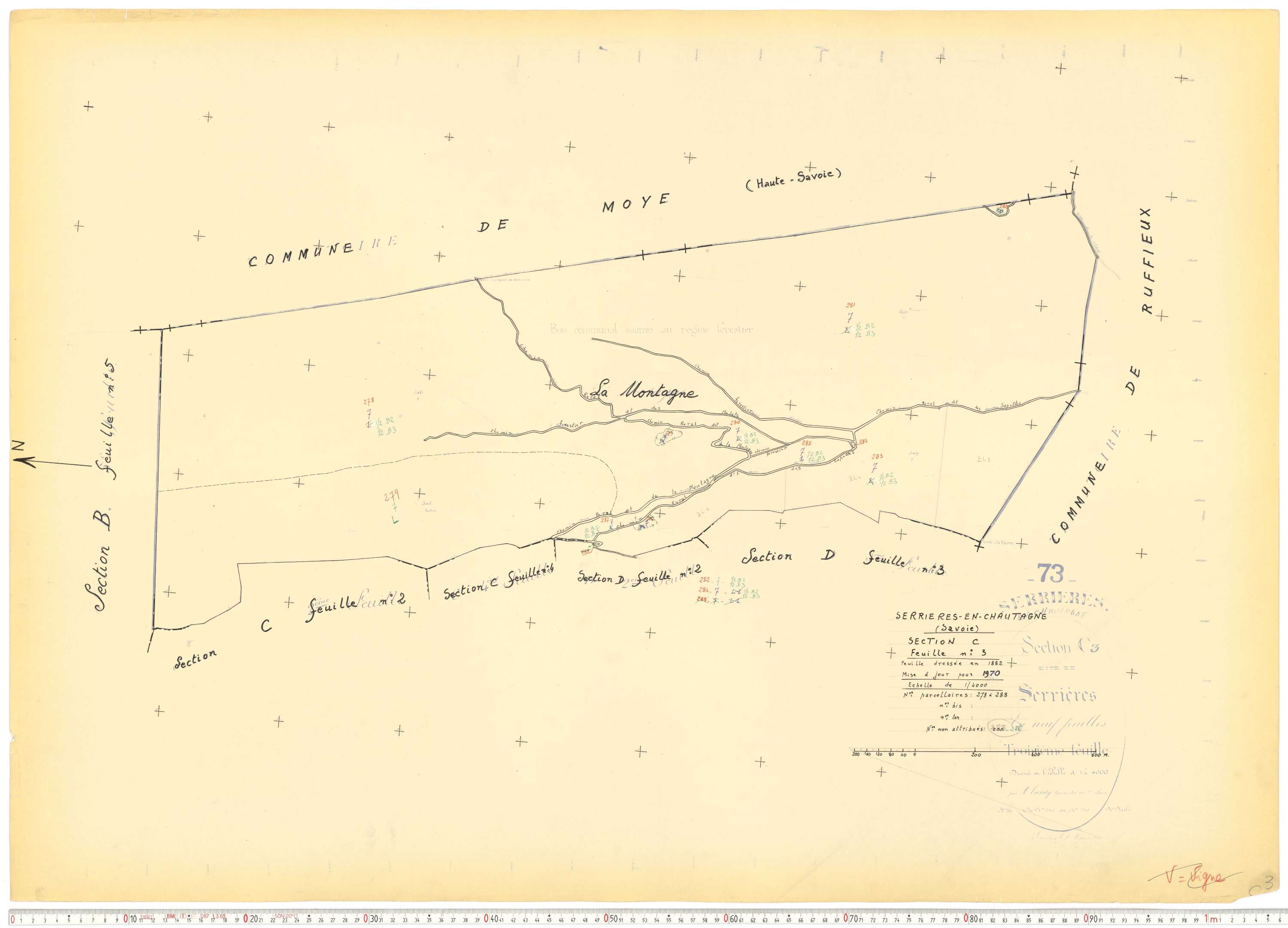 Serrières-en-Chautagne - Cadastre rénové, version de travail (1970).