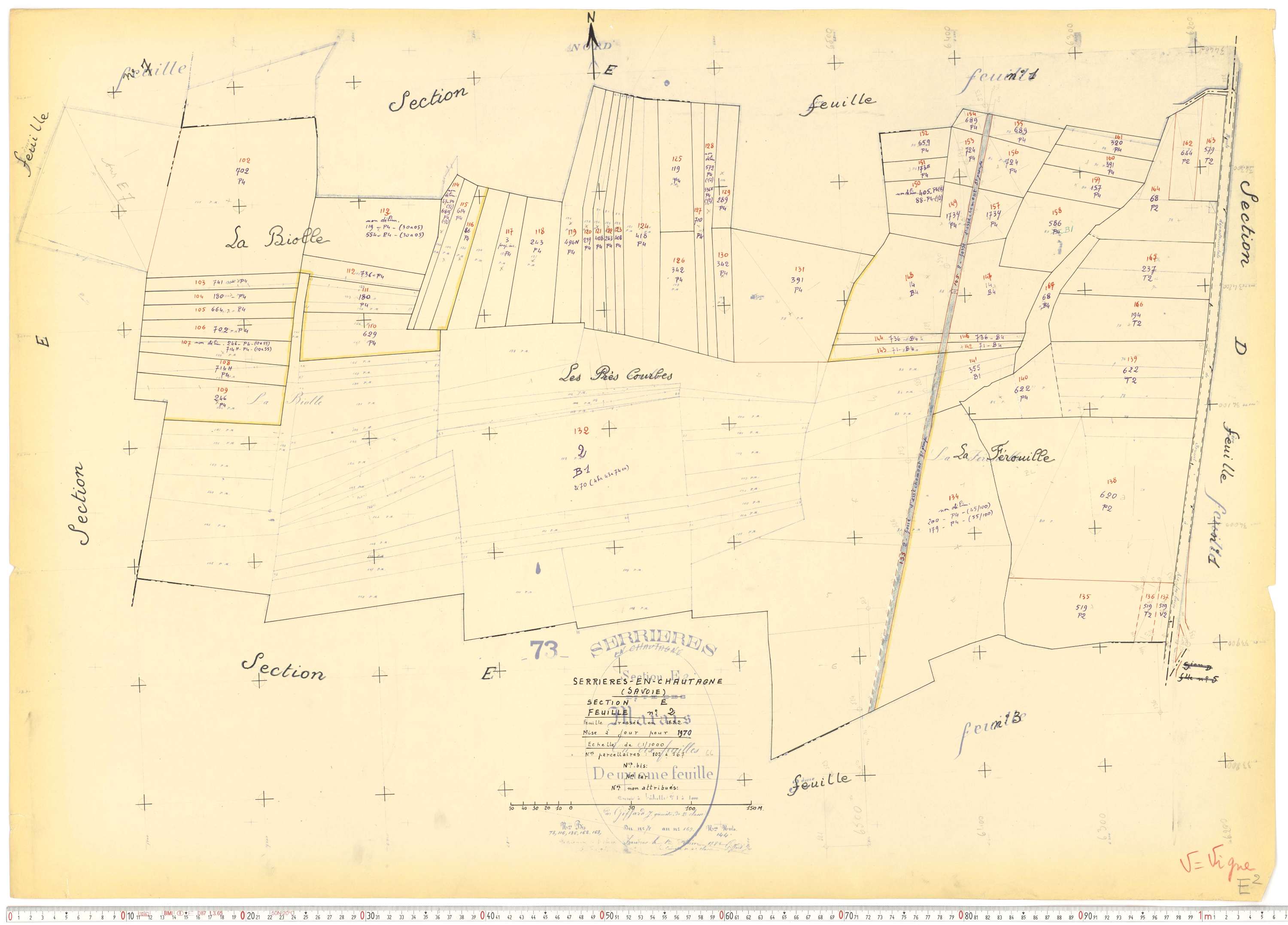 Serrières-en-Chautagne - Cadastre rénové, version de travail (1970).