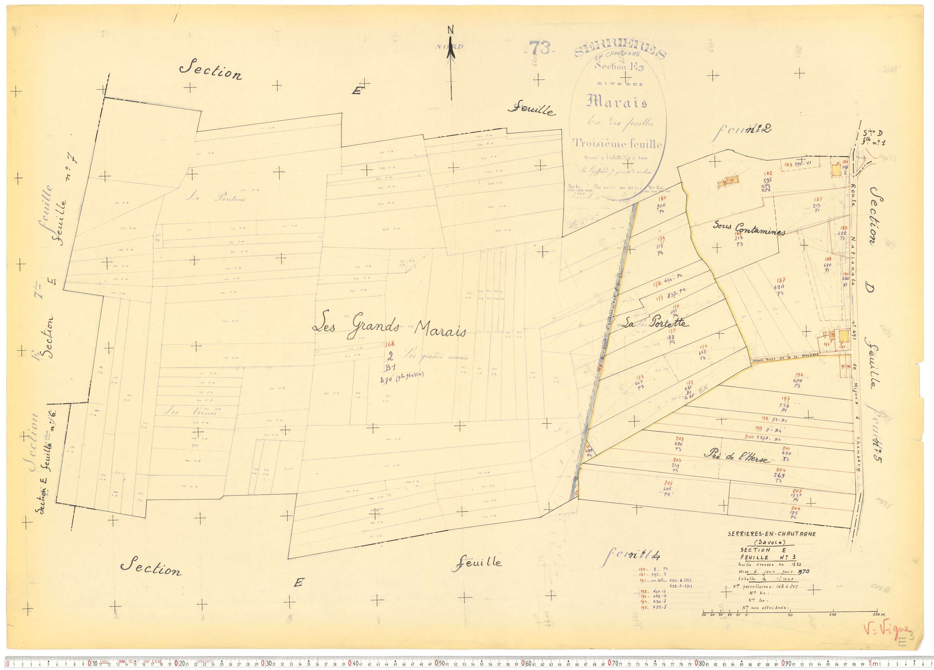 Serrières-en-Chautagne - Cadastre rénové, version de travail (1970).