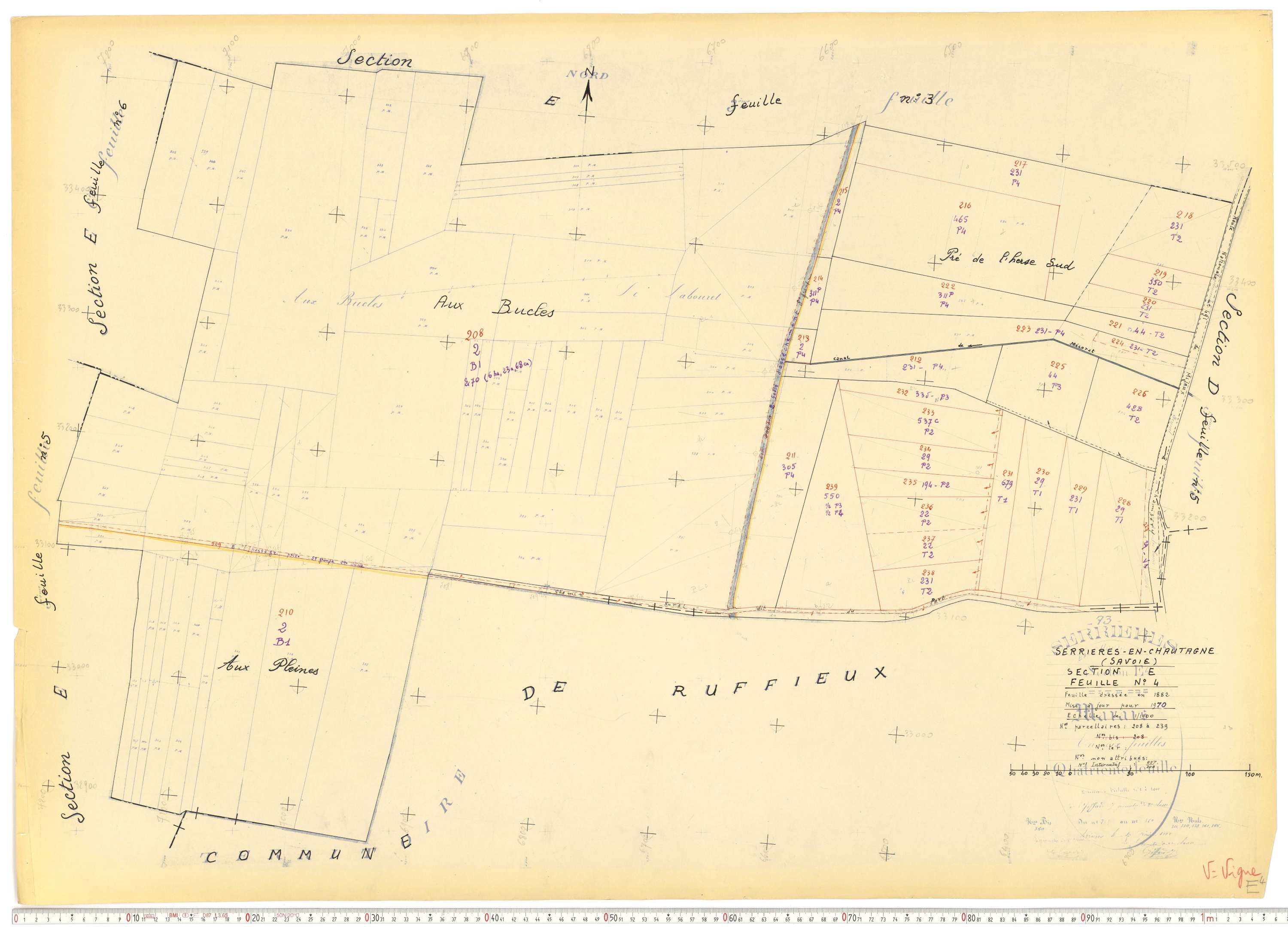 Serrières-en-Chautagne - Cadastre rénové, version de travail (1970).