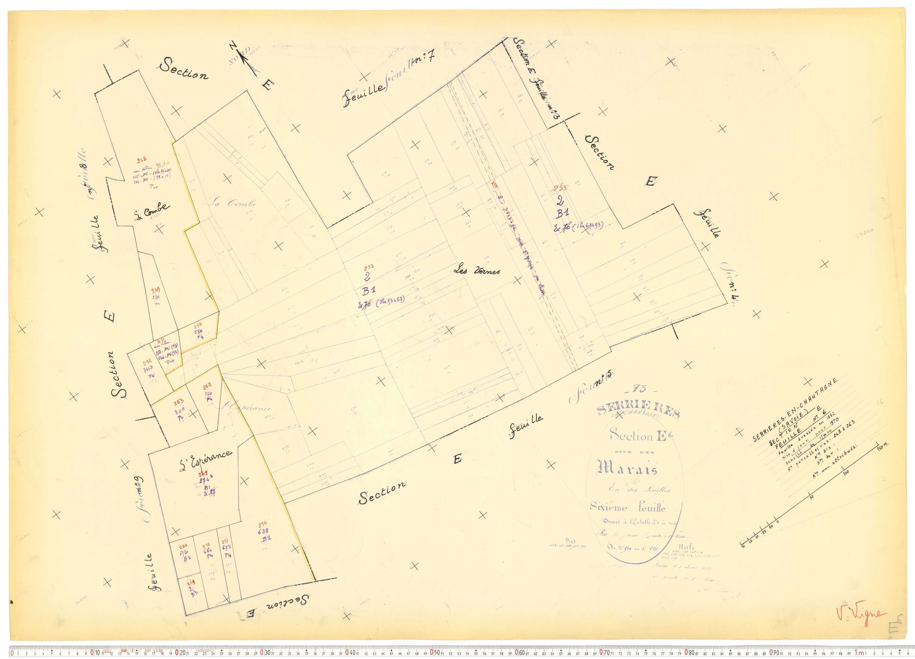 Serrières-en-Chautagne - Cadastre rénové, version de travail (1970).