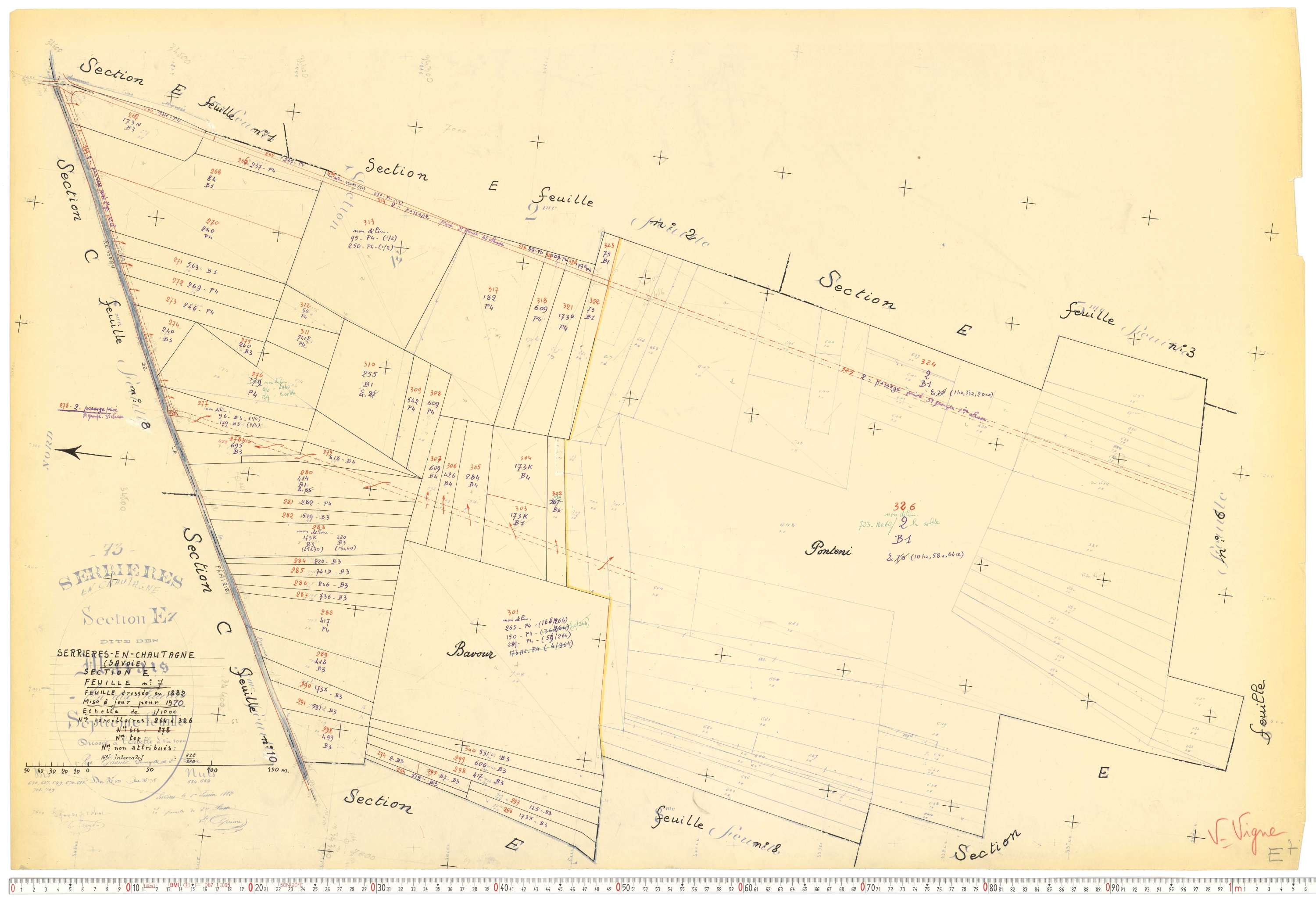 Serrières-en-Chautagne - Cadastre rénové, version de travail (1970).
