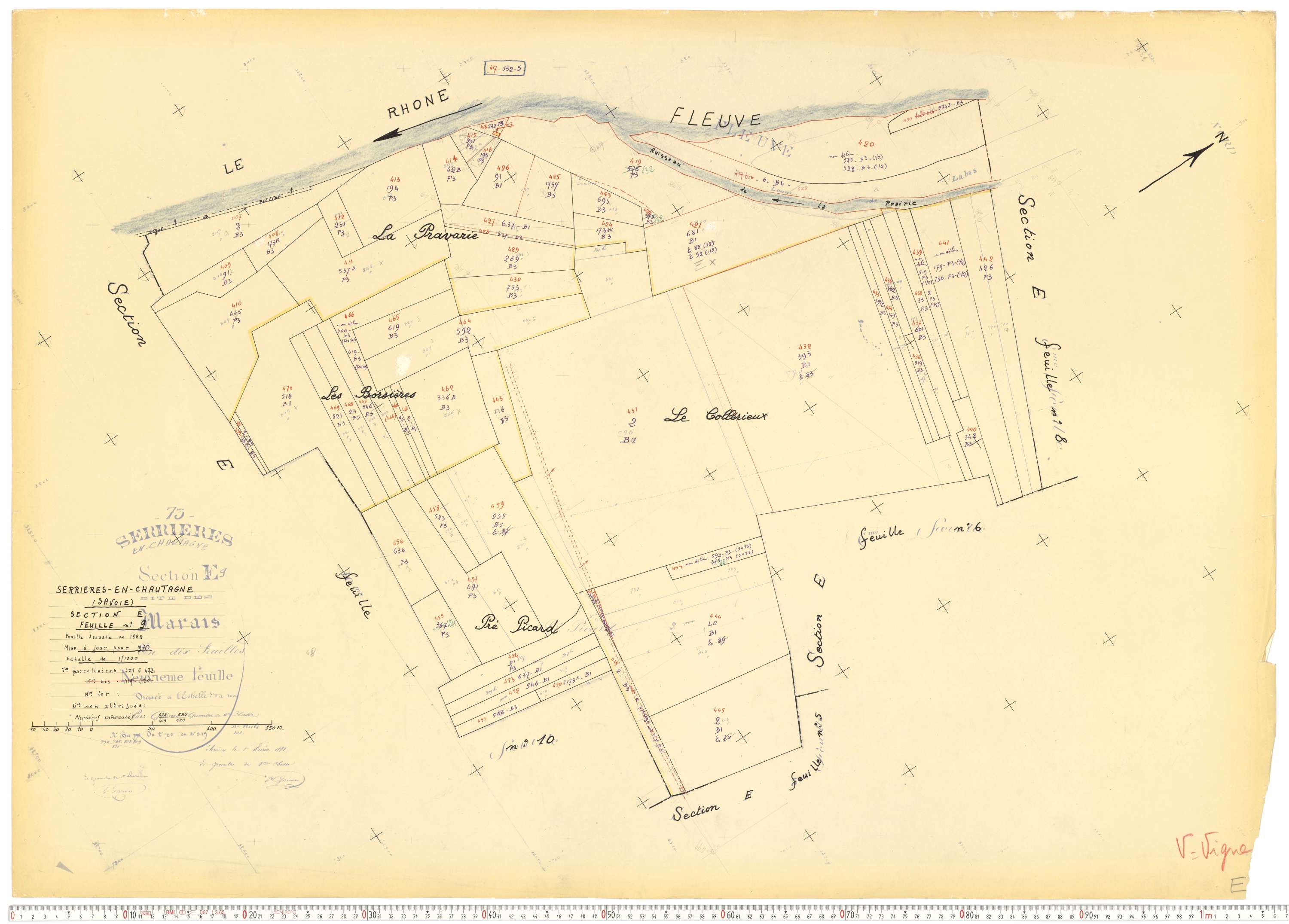 Serrières-en-Chautagne - Cadastre rénové, version de travail (1970).