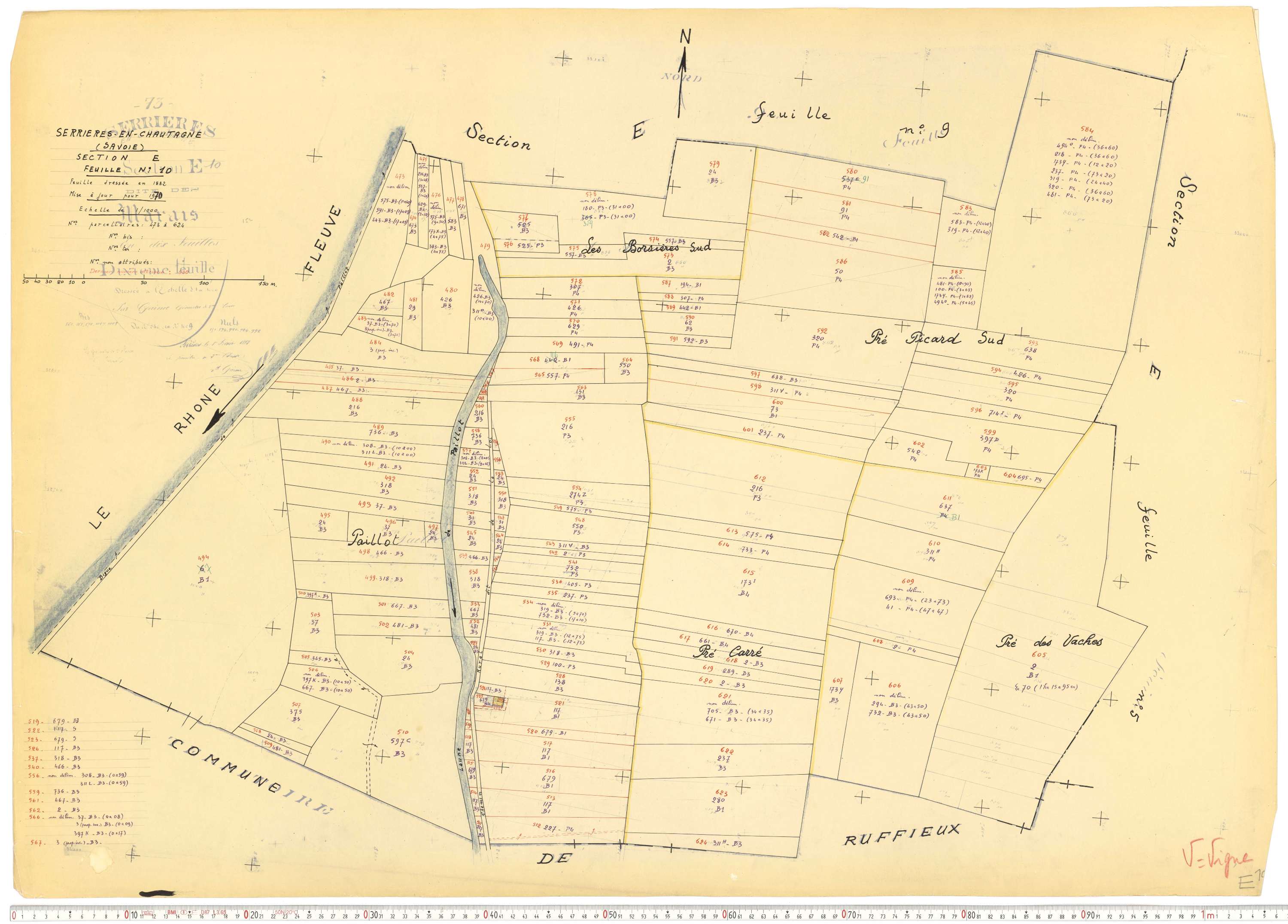 Serrières-en-Chautagne - Cadastre rénové, version de travail (1970).