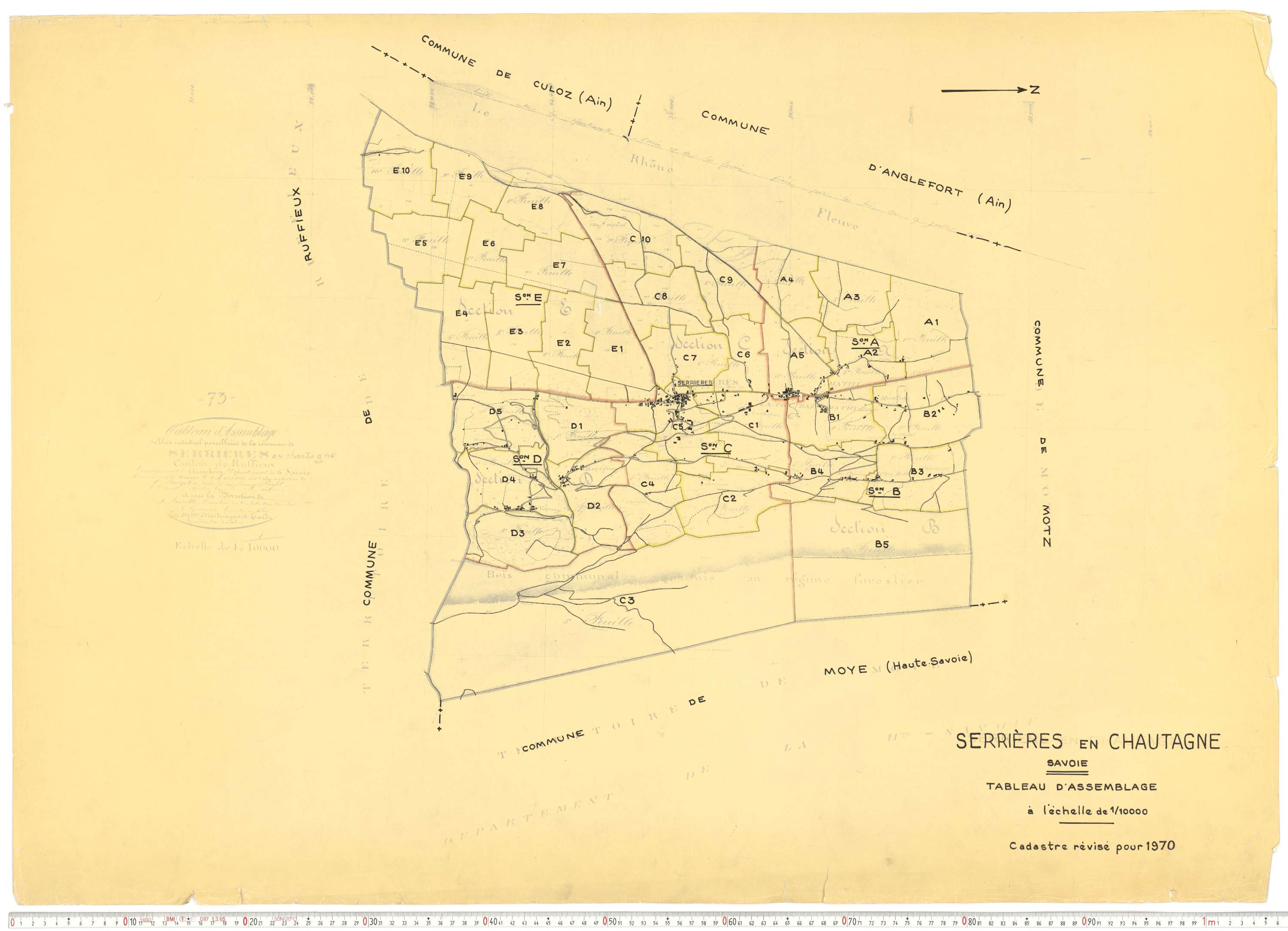 Serrières-en-Chautagne - Cadastre rénové, version de travail (1970).
