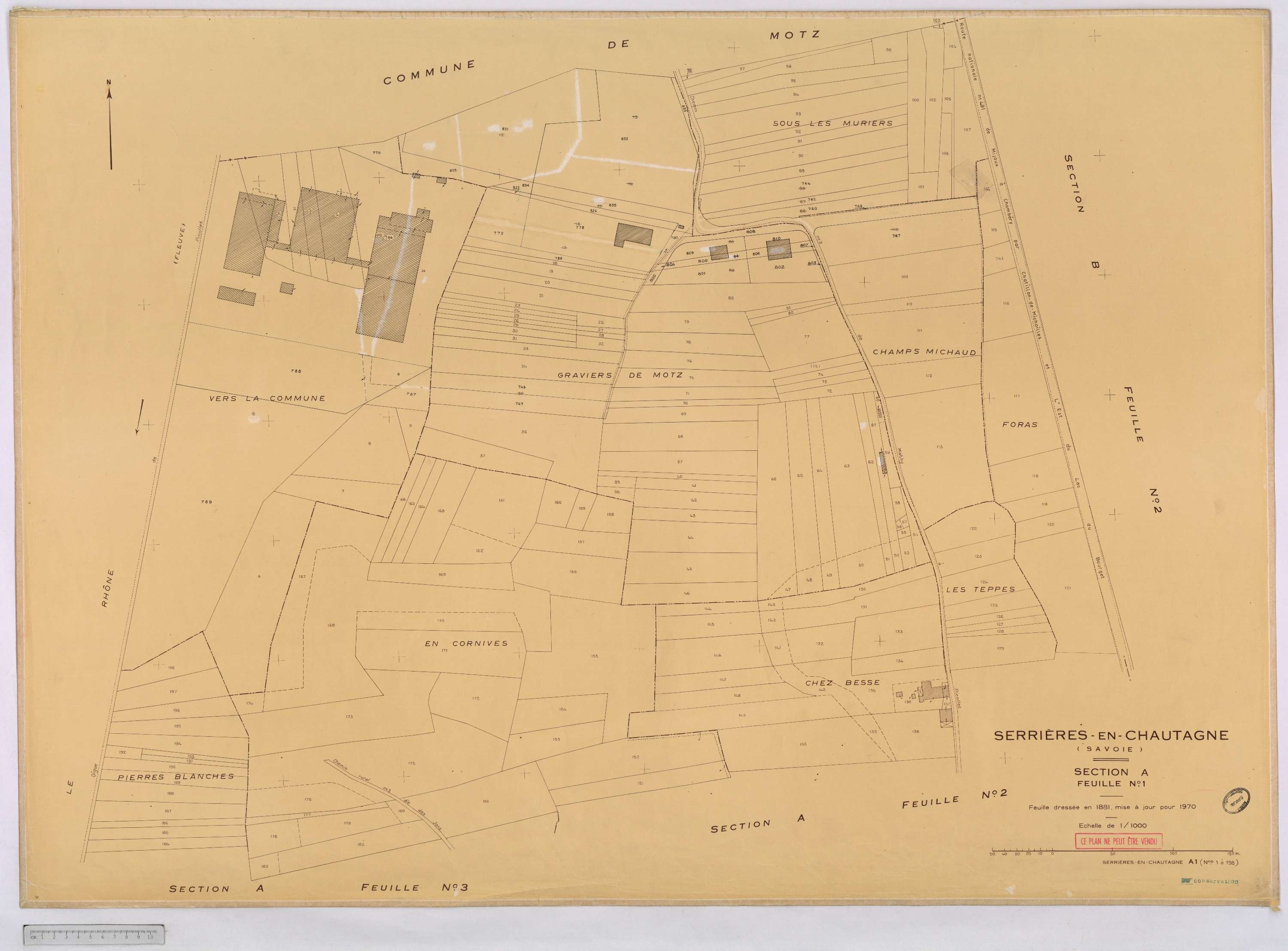 Serrières-en-Chautagne - Cadastre rénové, version définitive (1970).