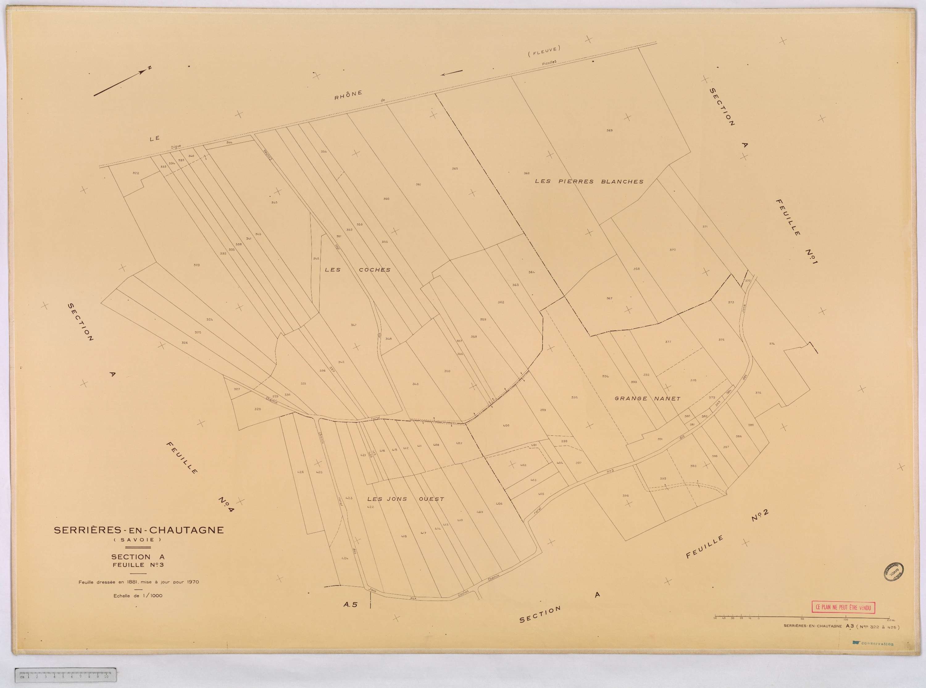 Serrières-en-Chautagne - Cadastre rénové, version définitive (1970).
