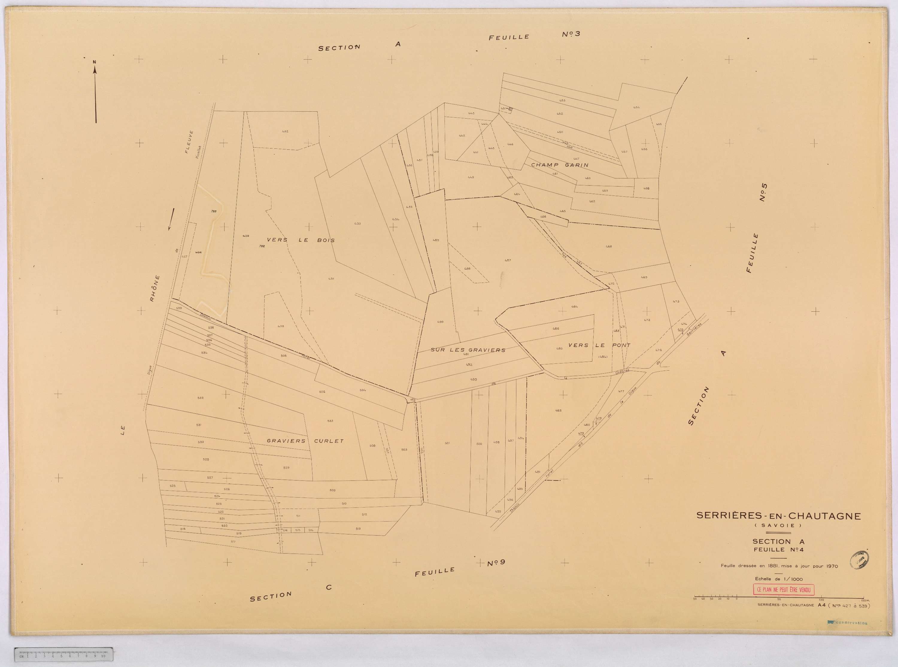 Serrières-en-Chautagne - Cadastre rénové, version définitive (1970).