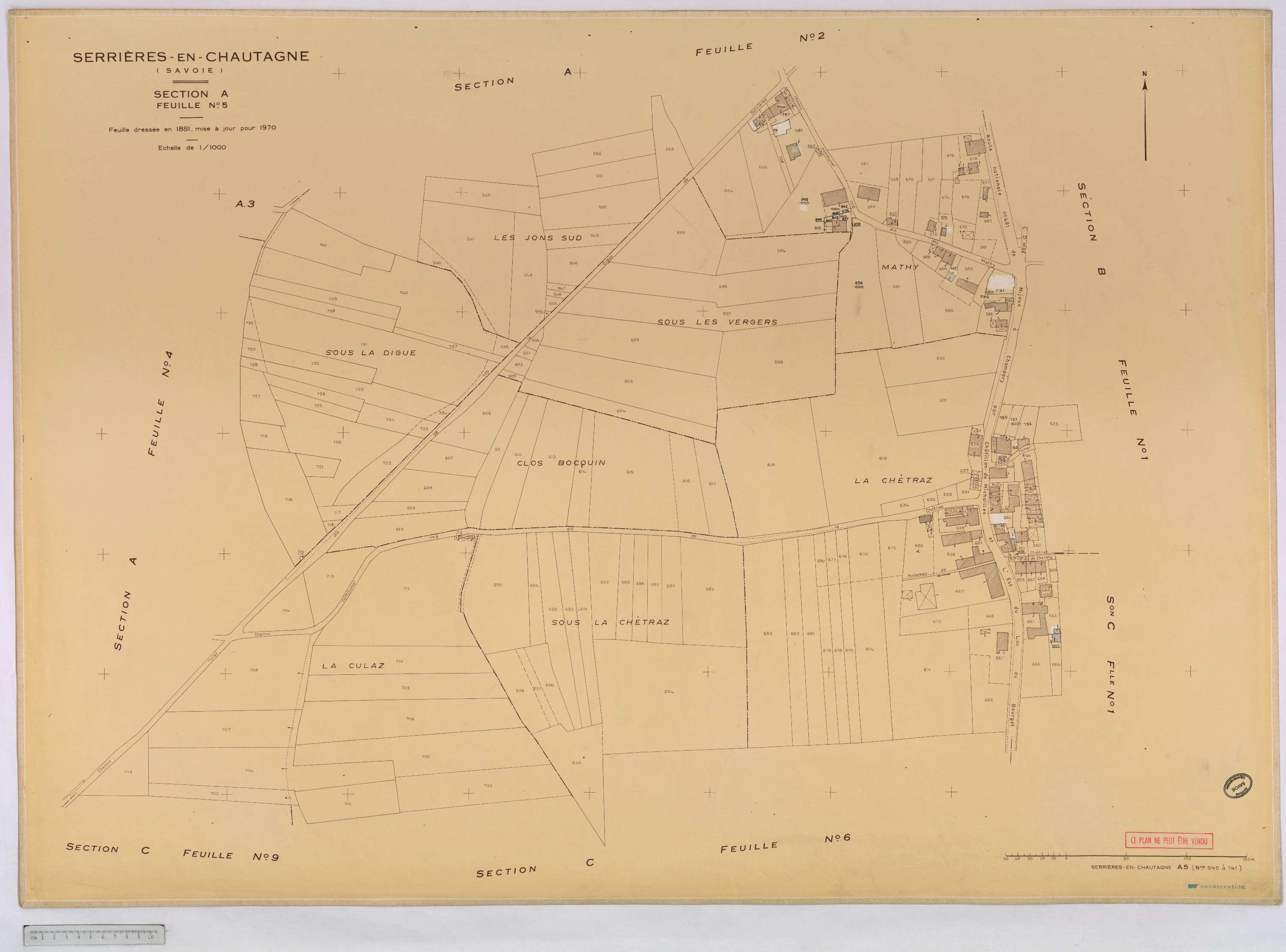Serrières-en-Chautagne - Cadastre rénové, version définitive (1970).
