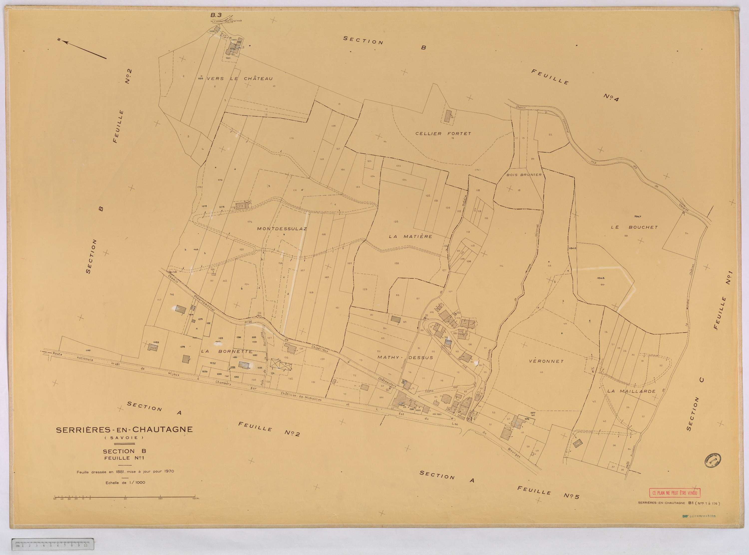 Serrières-en-Chautagne - Cadastre rénové, version définitive (1970).