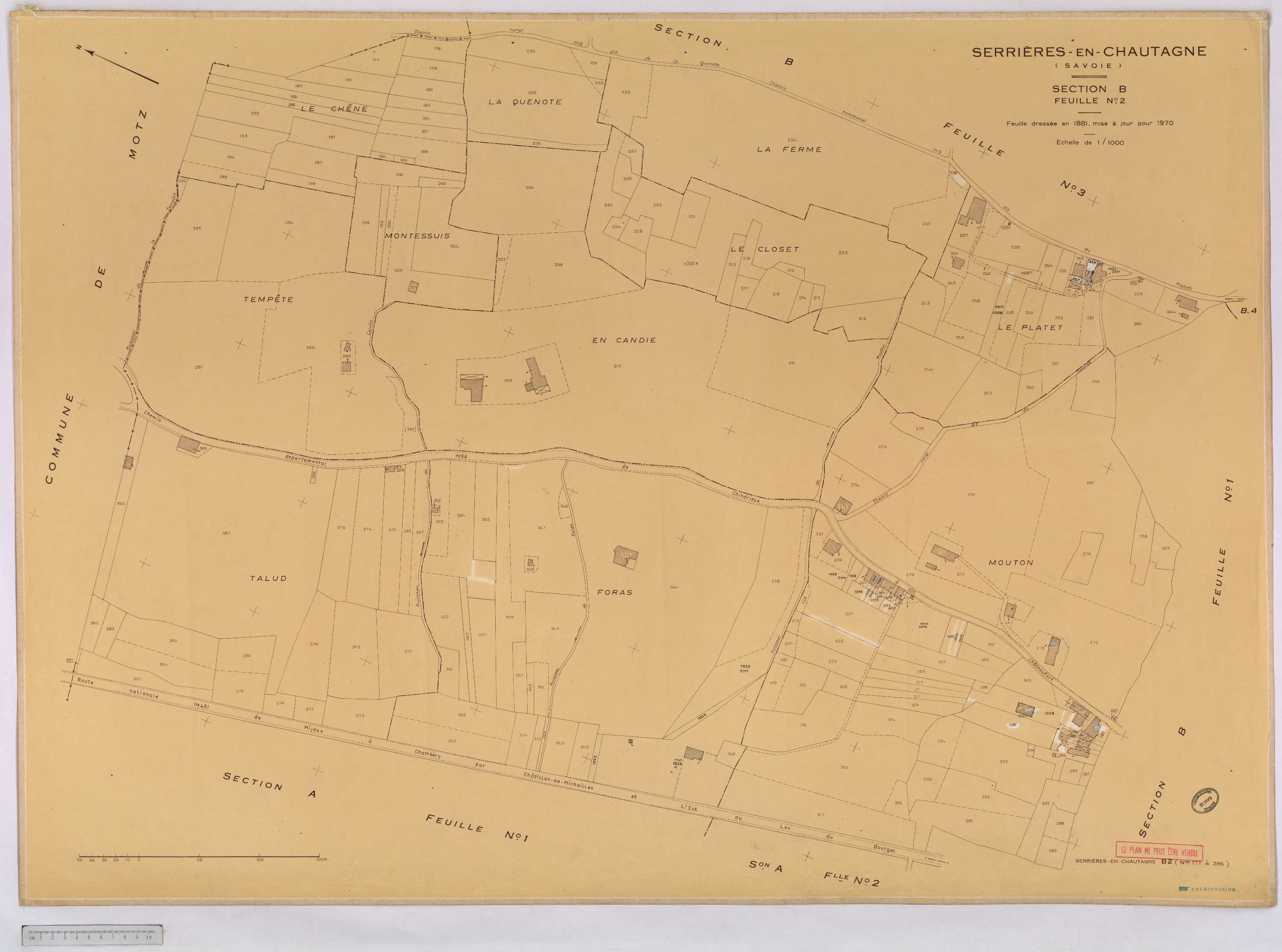 Serrières-en-Chautagne - Cadastre rénové, version définitive (1970).