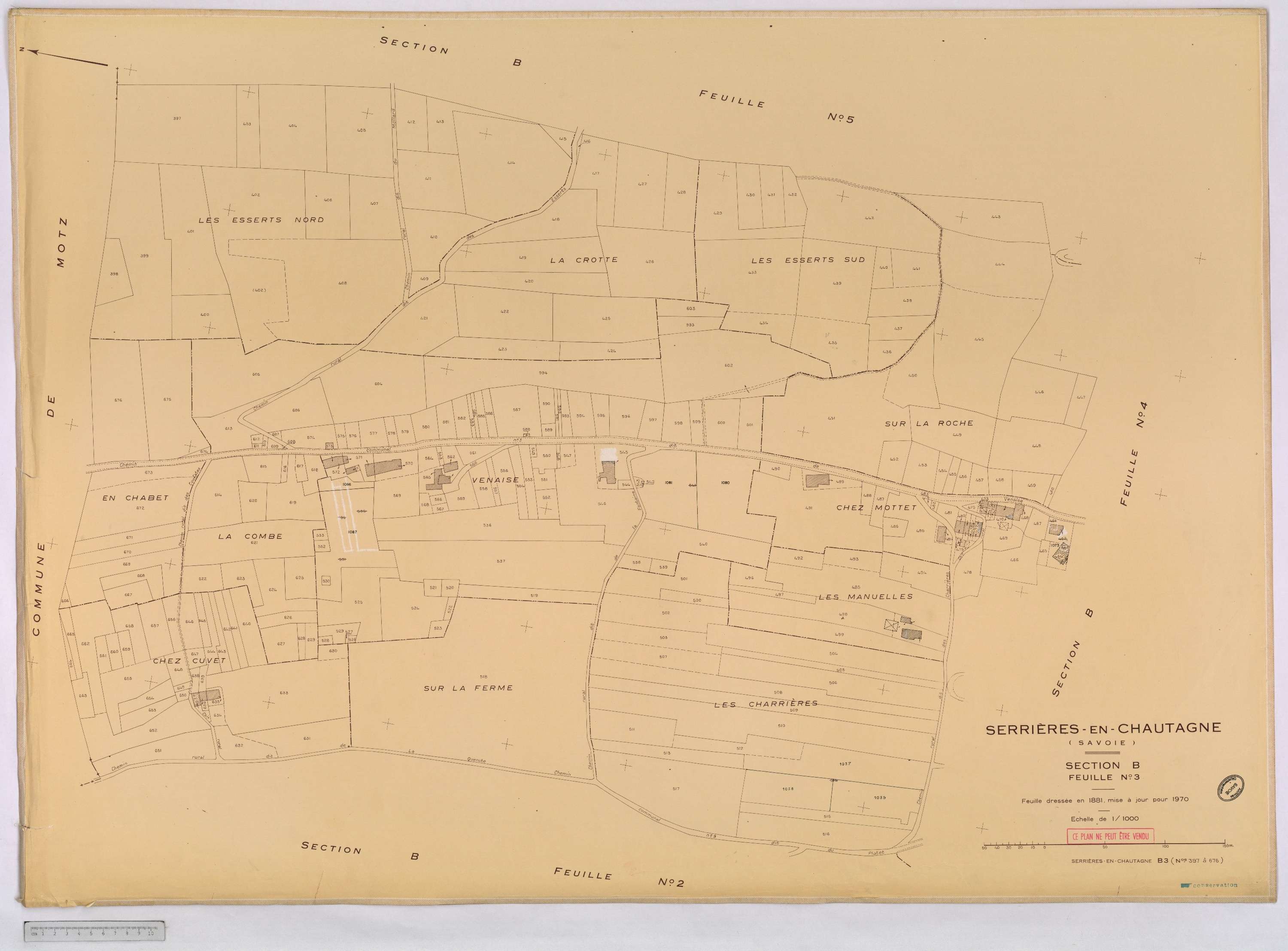 Serrières-en-Chautagne - Cadastre rénové, version définitive (1970).