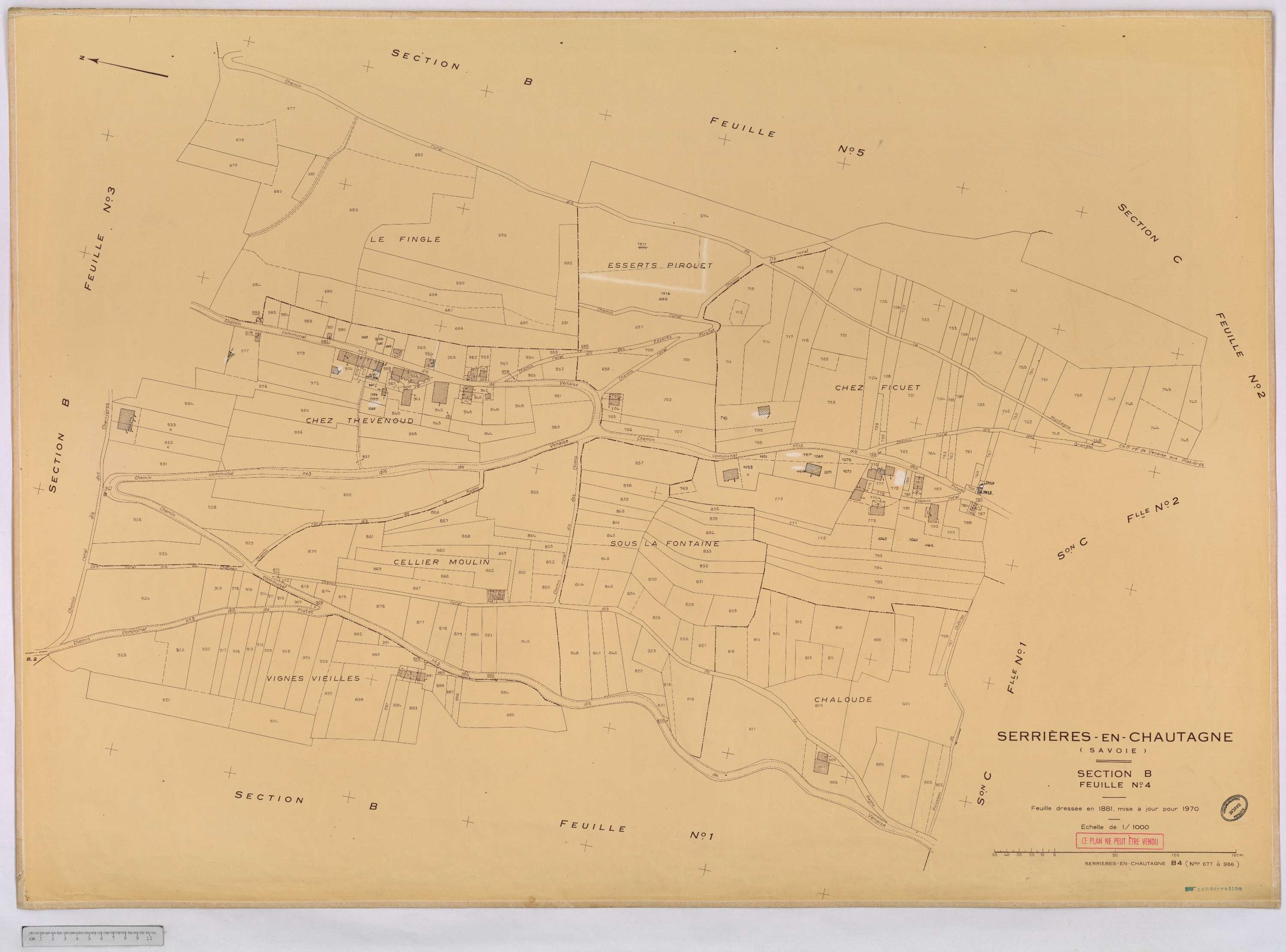 Serrières-en-Chautagne - Cadastre rénové, version définitive (1970).