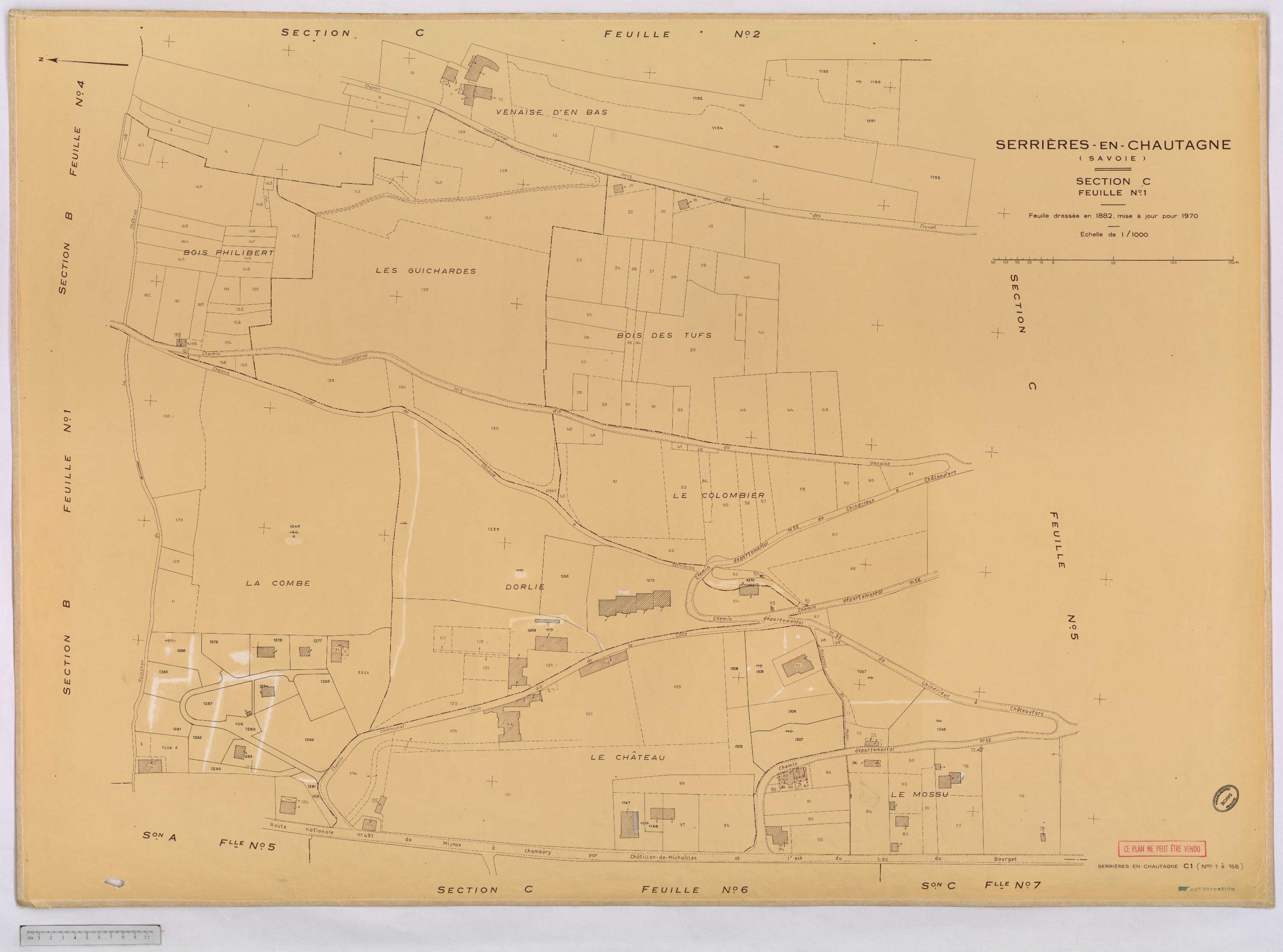 Serrières-en-Chautagne - Cadastre rénové, version définitive (1970).