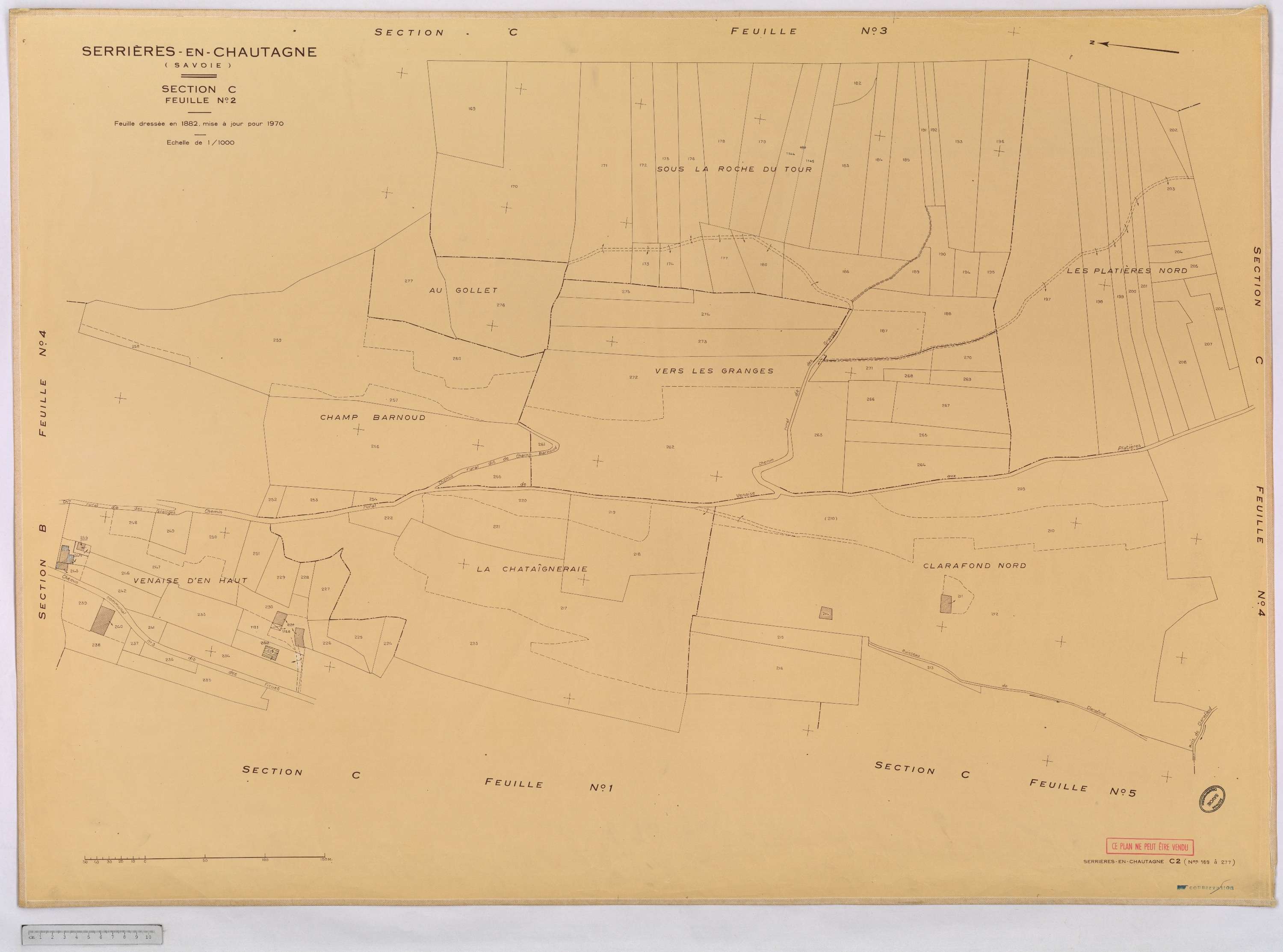 Serrières-en-Chautagne - Cadastre rénové, version définitive (1970).