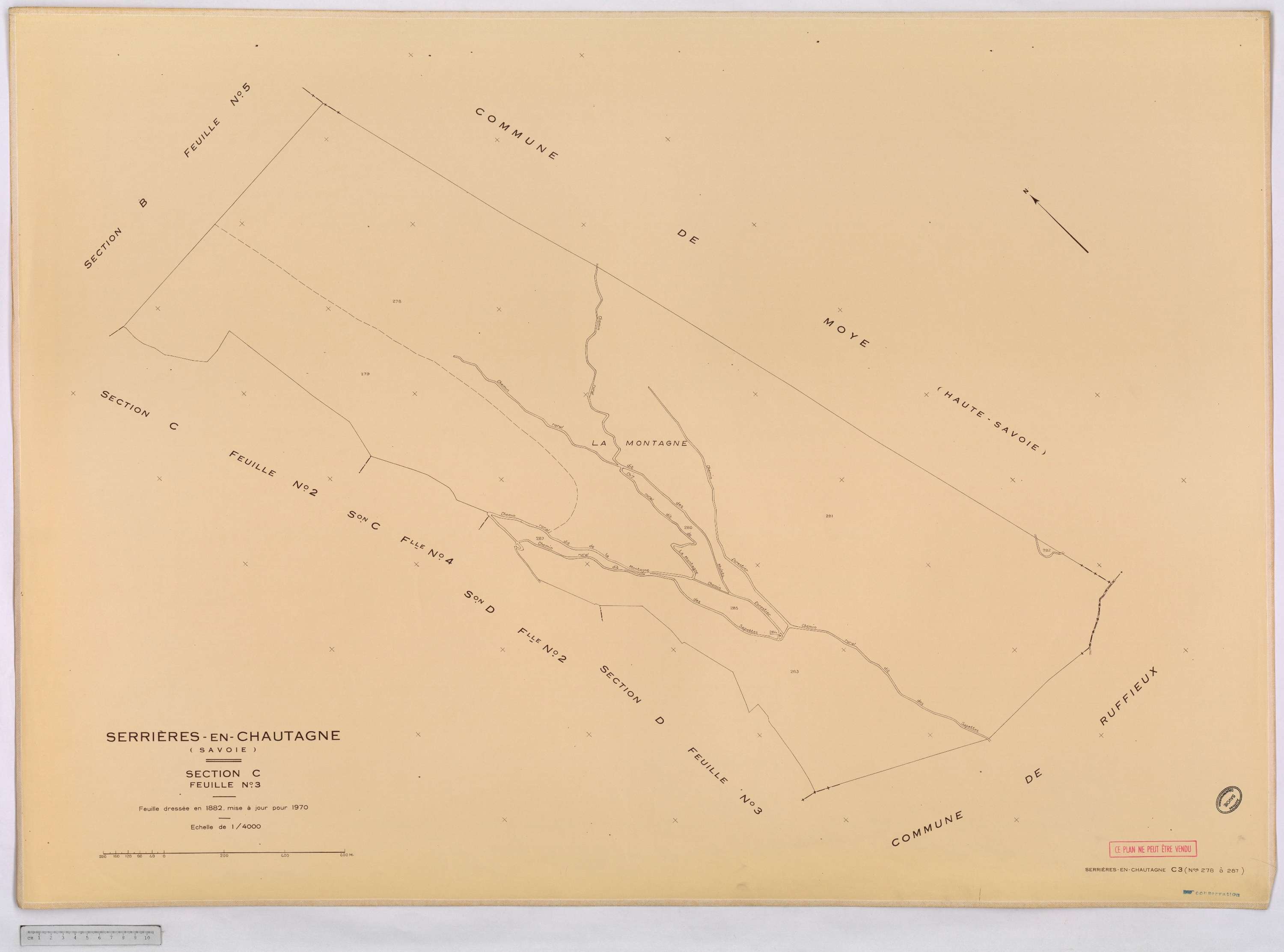 Serrières-en-Chautagne - Cadastre rénové, version définitive (1970).