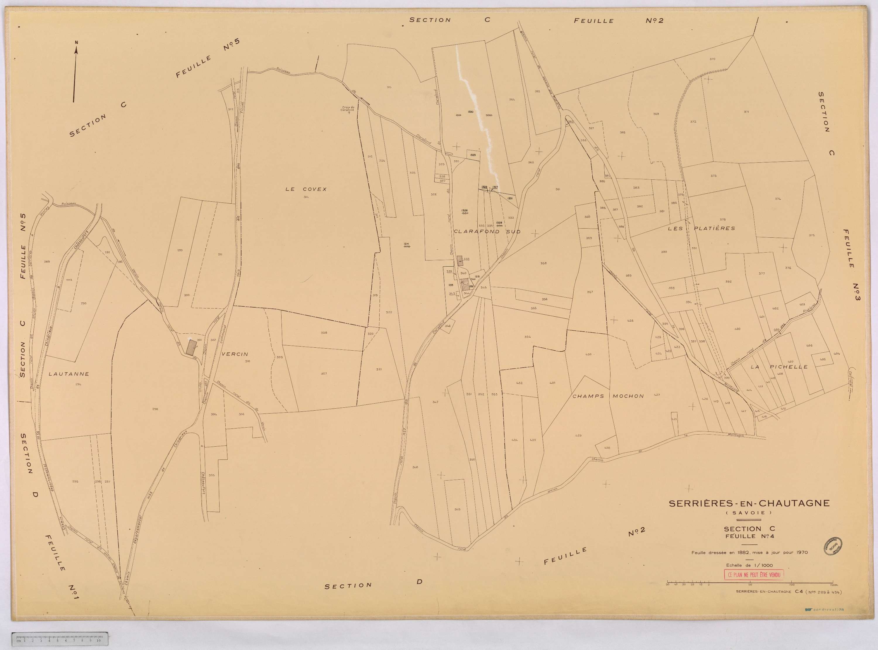 Serrières-en-Chautagne - Cadastre rénové, version définitive (1970).