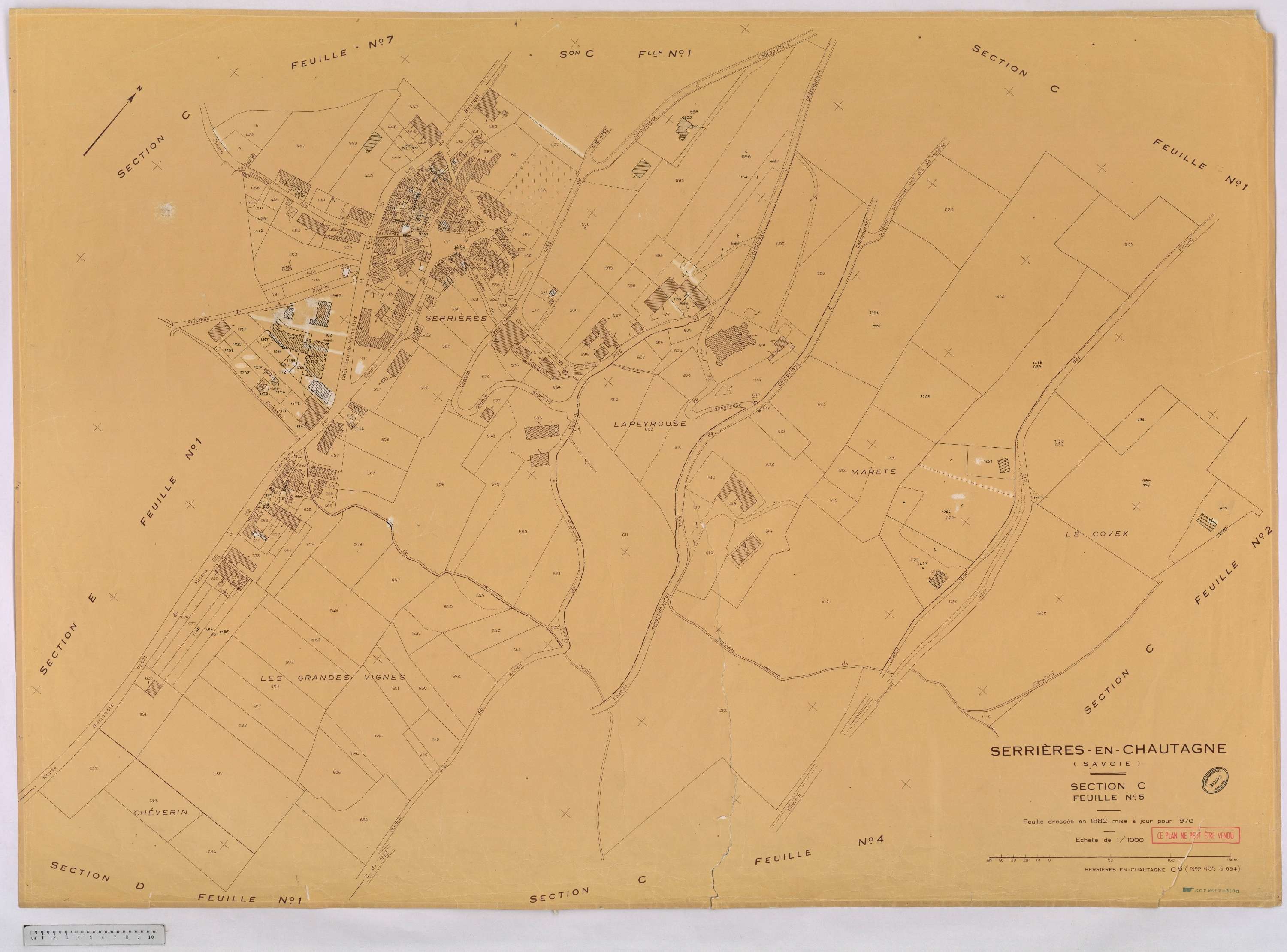 Serrières-en-Chautagne - Cadastre rénové, version définitive (1970).
