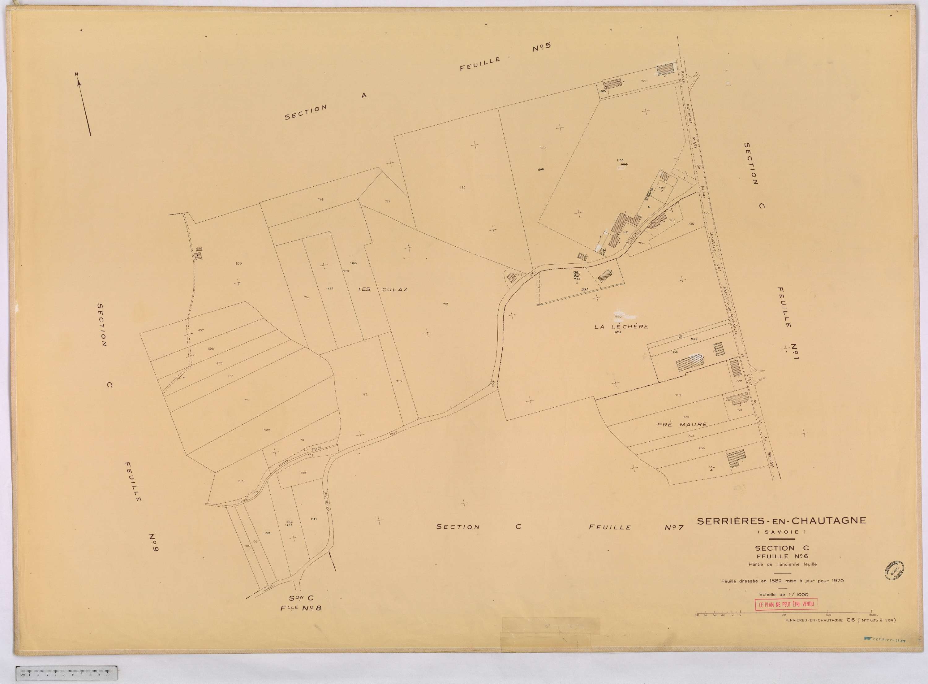 Serrières-en-Chautagne - Cadastre rénové, version définitive (1970).