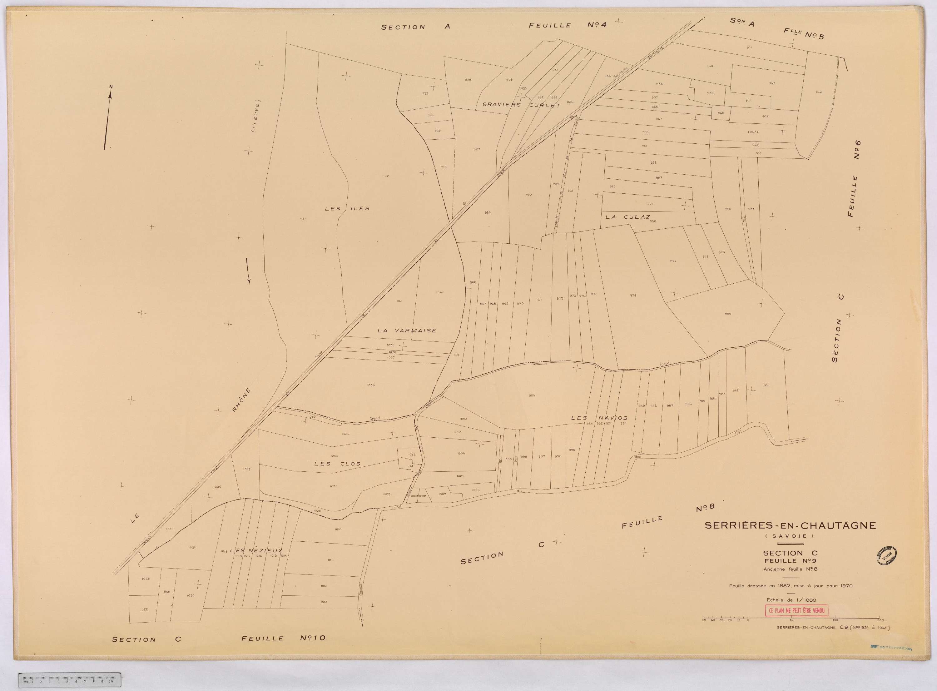 Serrières-en-Chautagne - Cadastre rénové, version définitive (1970).