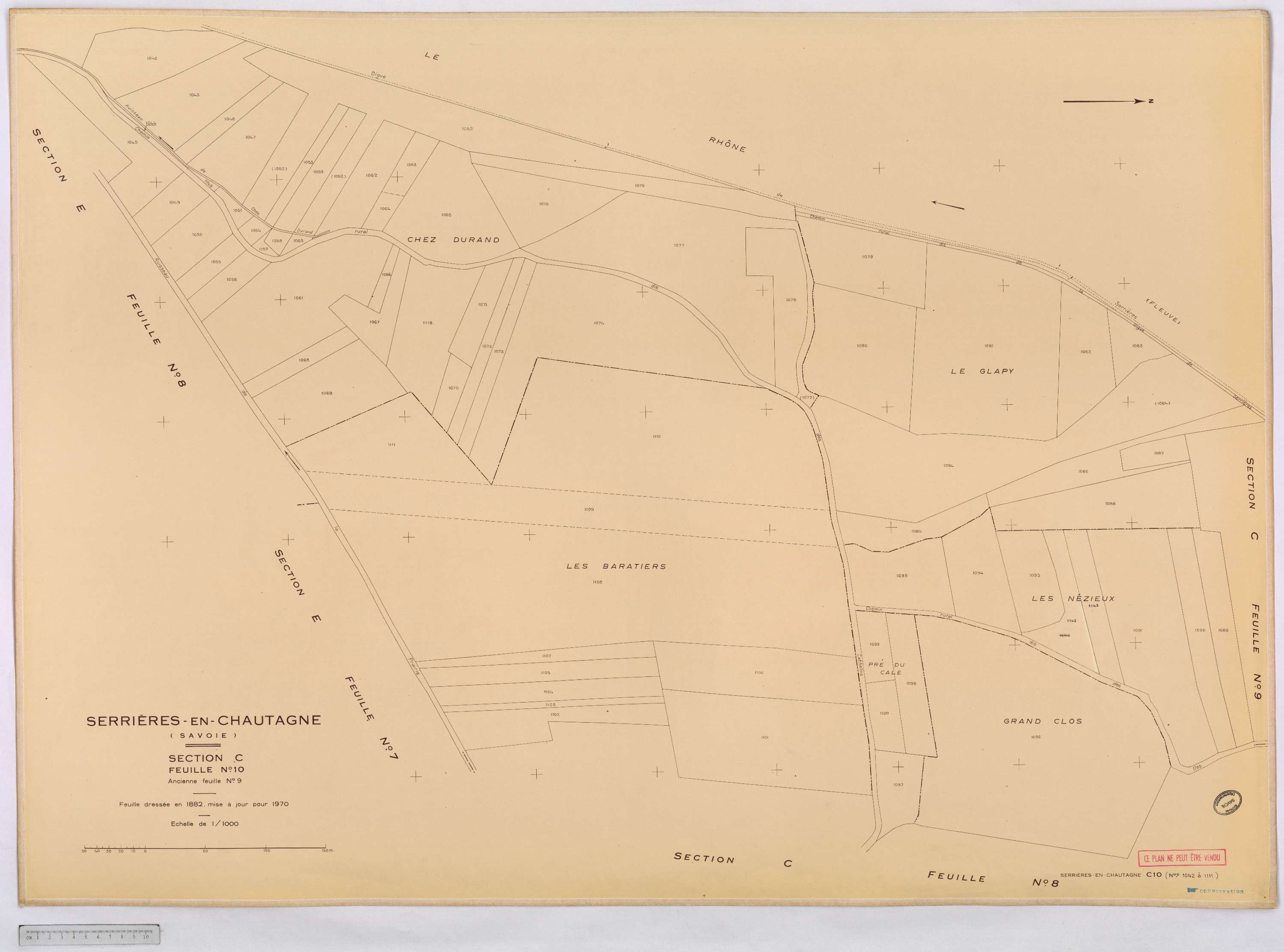 Serrières-en-Chautagne - Cadastre rénové, version définitive (1970).