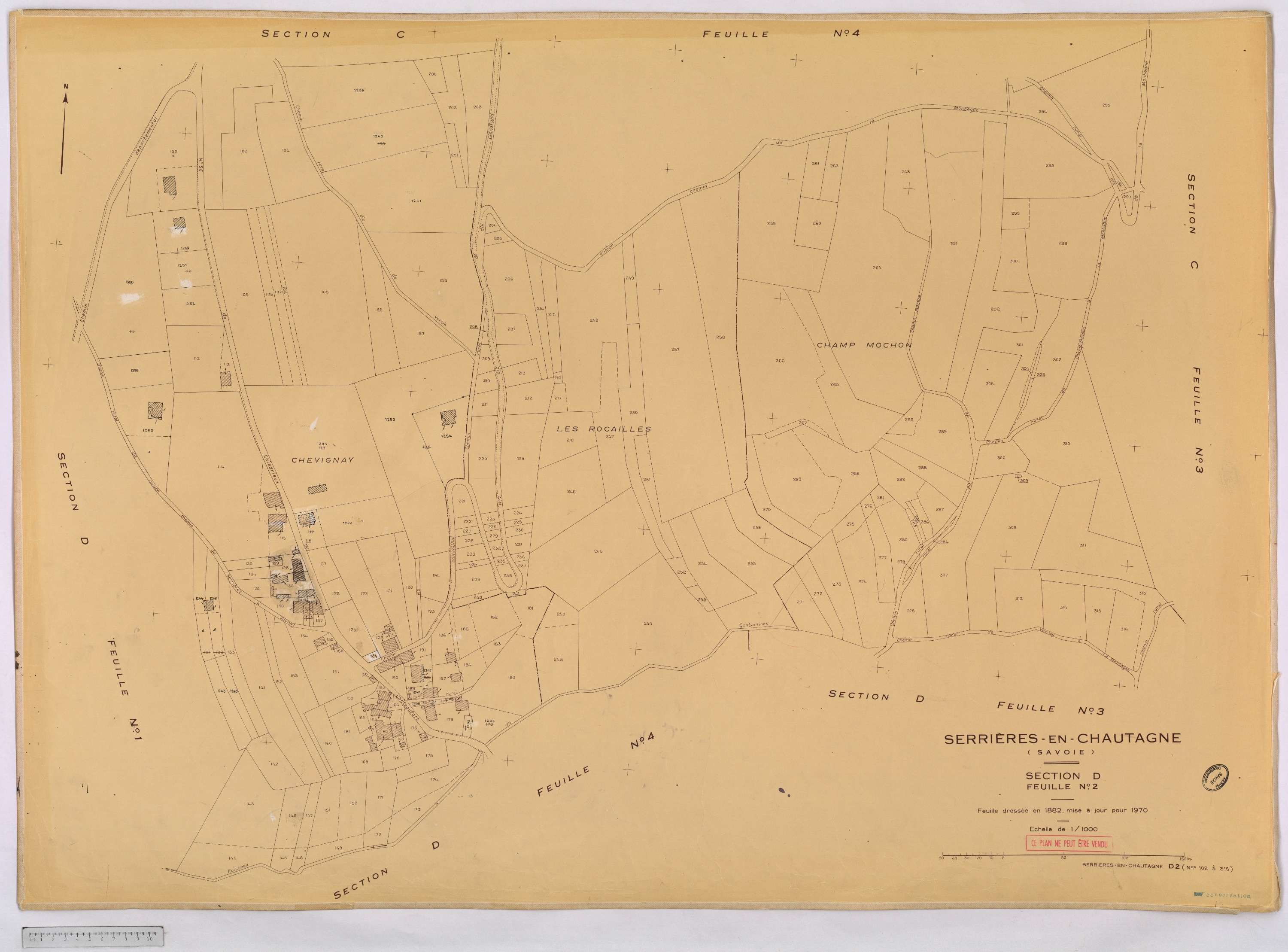 Serrières-en-Chautagne - Cadastre rénové, version définitive (1970).