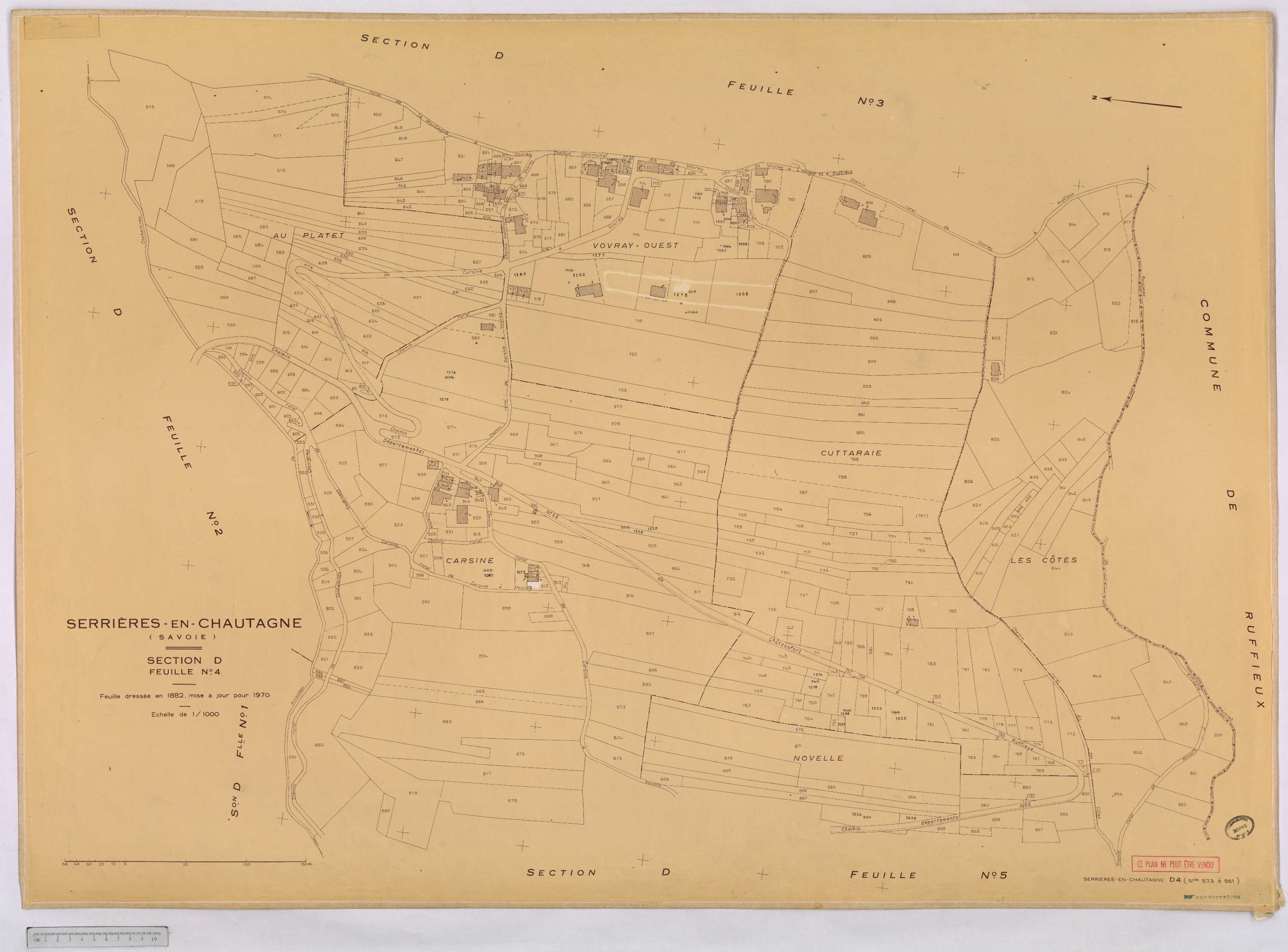 Serrières-en-Chautagne - Cadastre rénové, version définitive (1970).