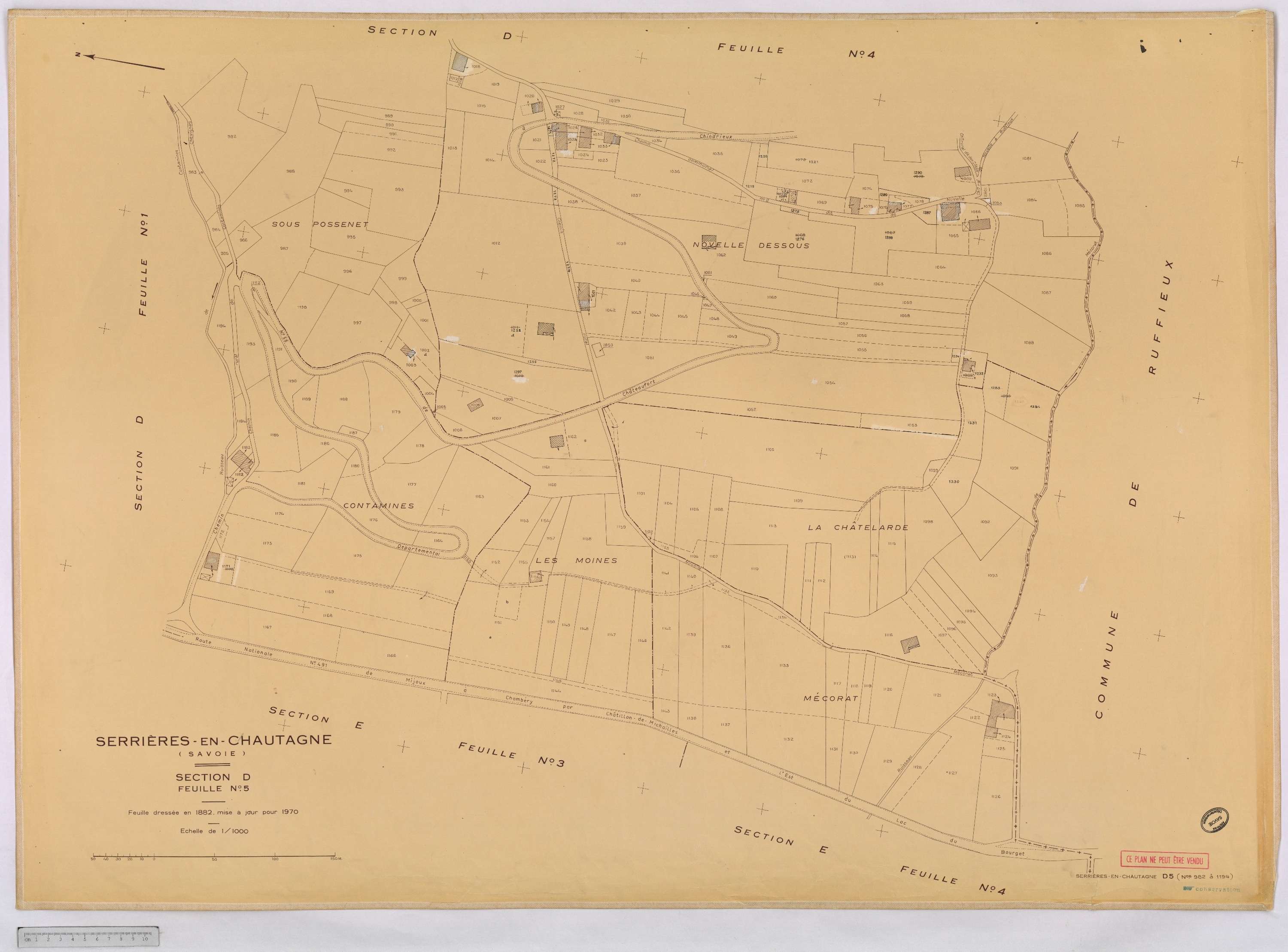 Serrières-en-Chautagne - Cadastre rénové, version définitive (1970).