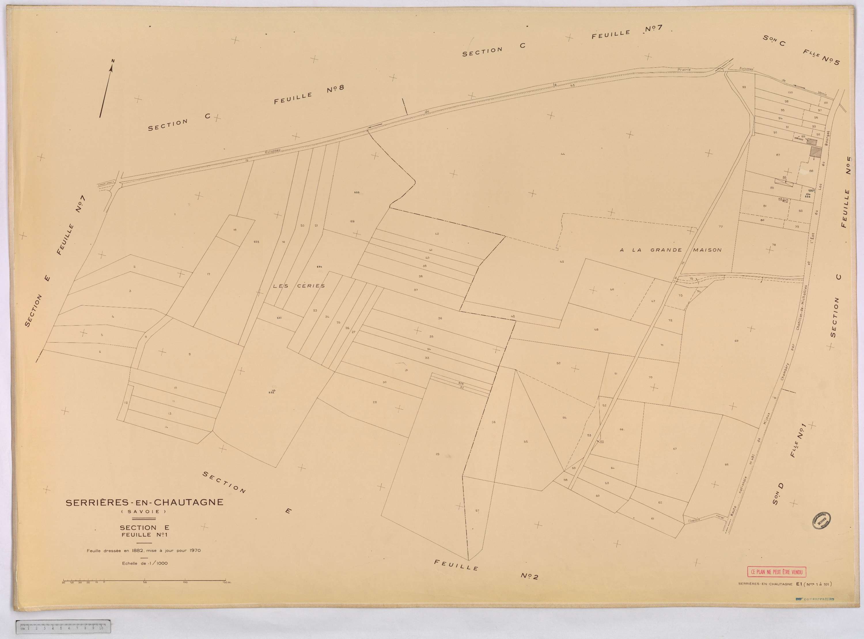 Serrières-en-Chautagne - Cadastre rénové, version définitive (1970).