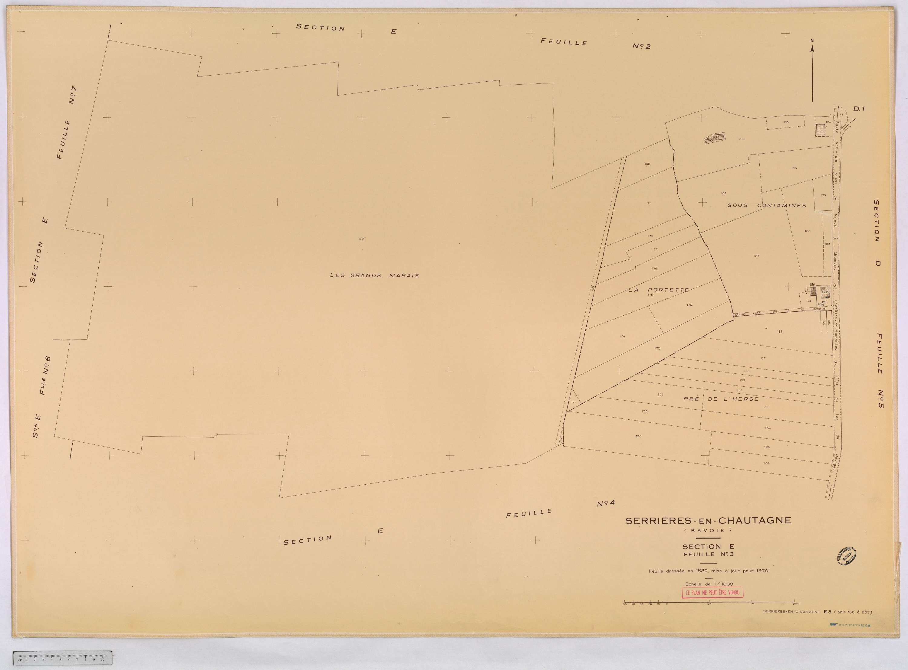 Serrières-en-Chautagne - Cadastre rénové, version définitive (1970).