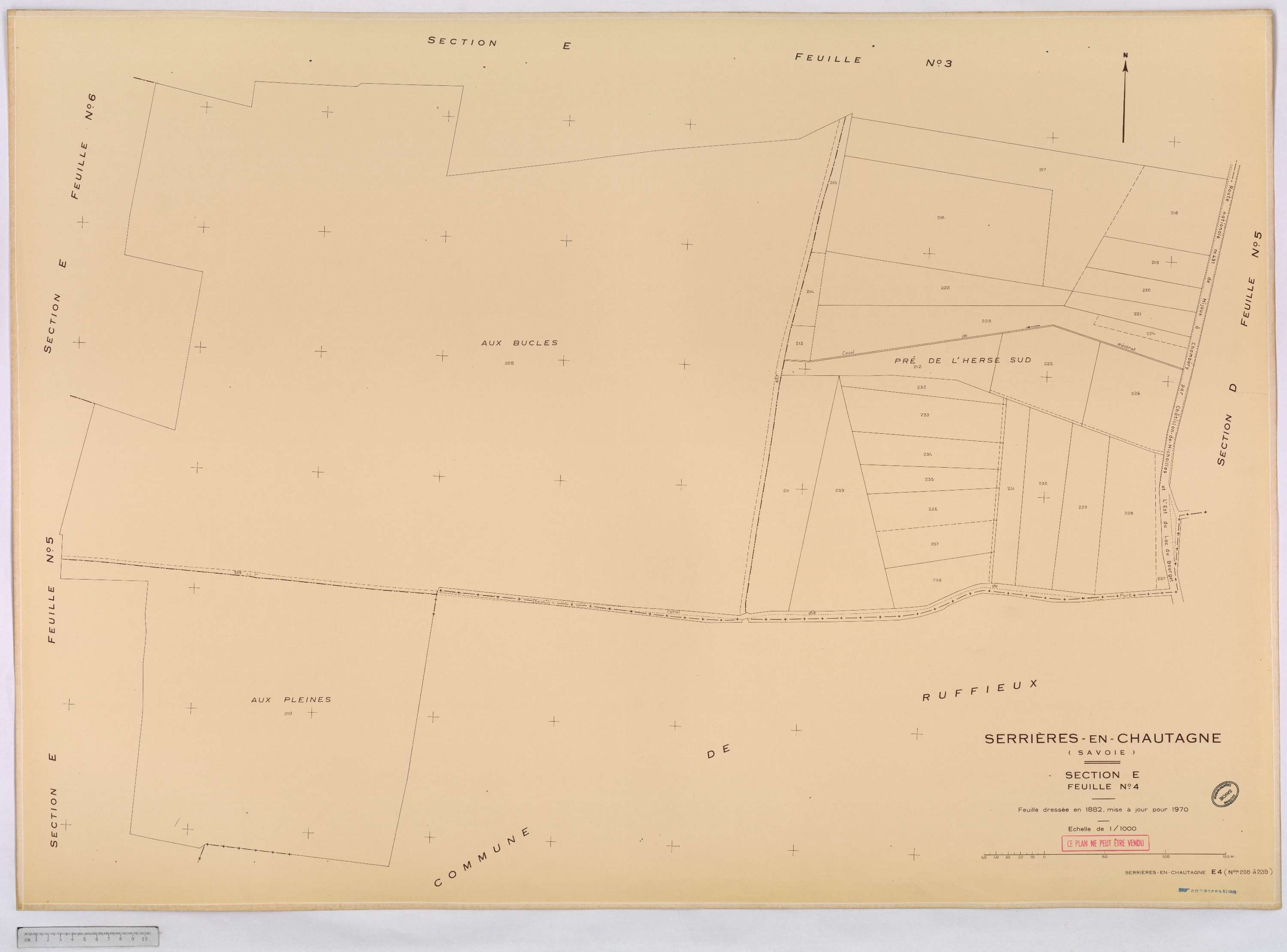 Serrières-en-Chautagne - Cadastre rénové, version définitive (1970).