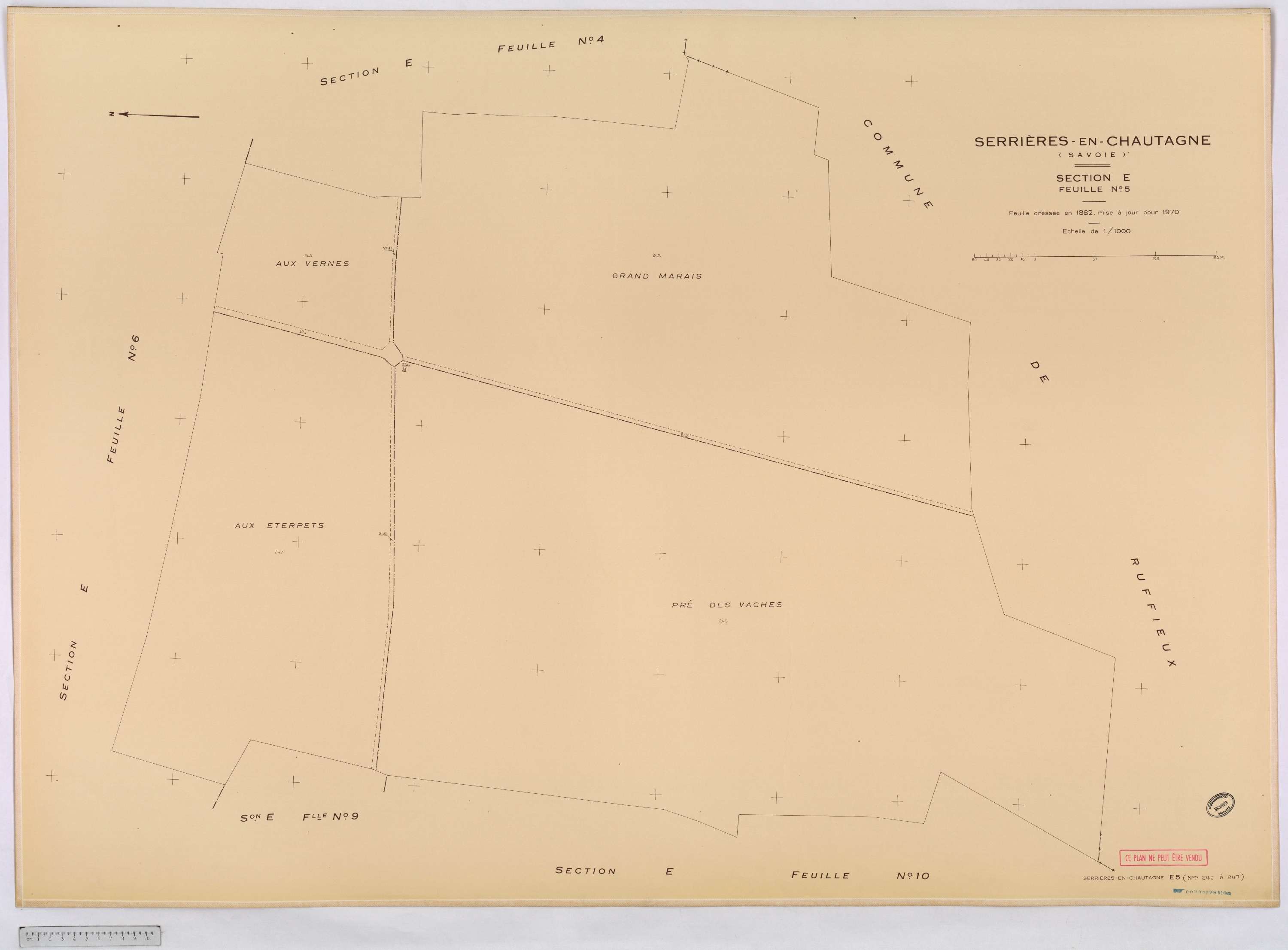 Serrières-en-Chautagne - Cadastre rénové, version définitive (1970).