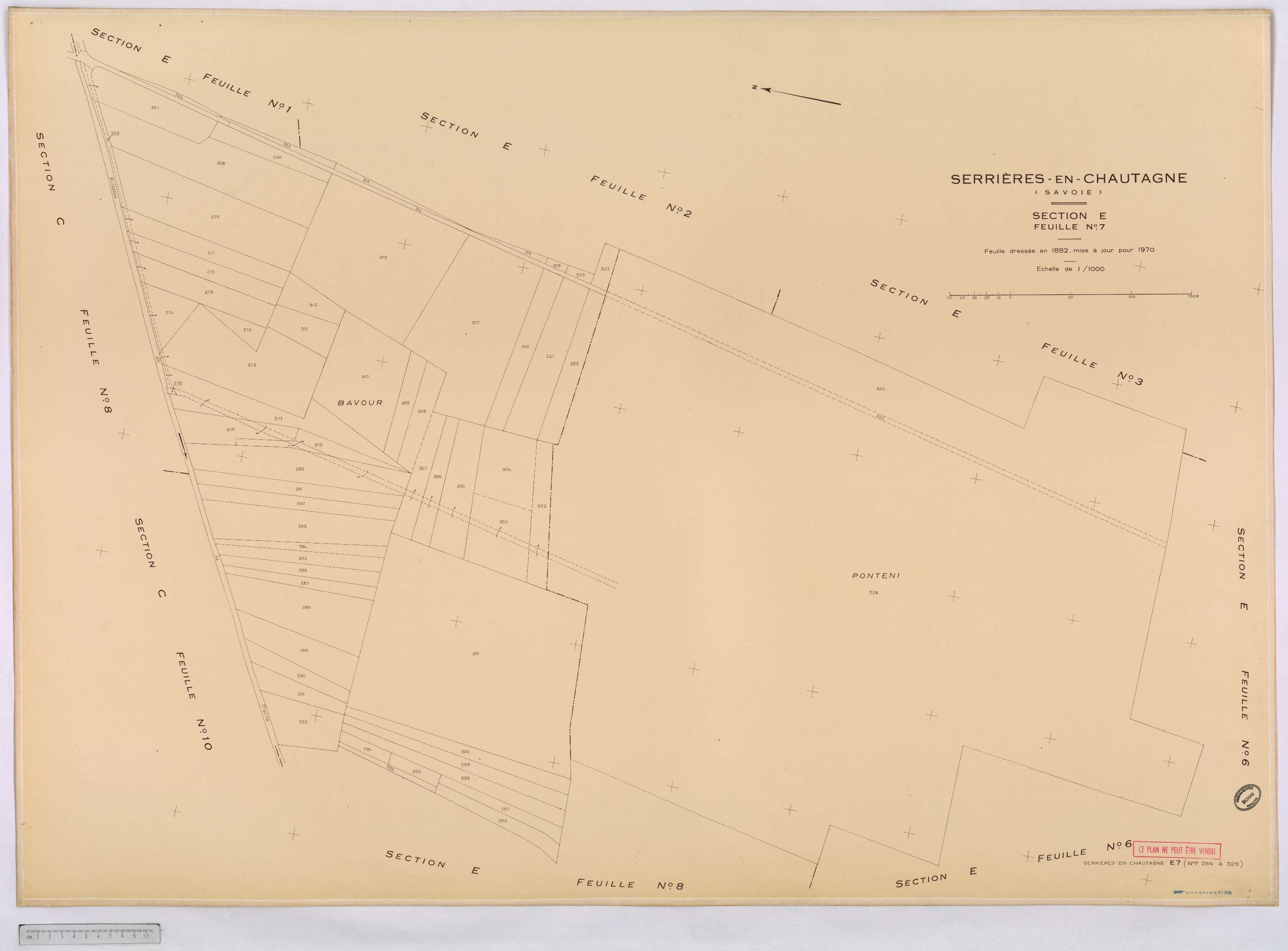 Serrières-en-Chautagne - Cadastre rénové, version définitive (1970).