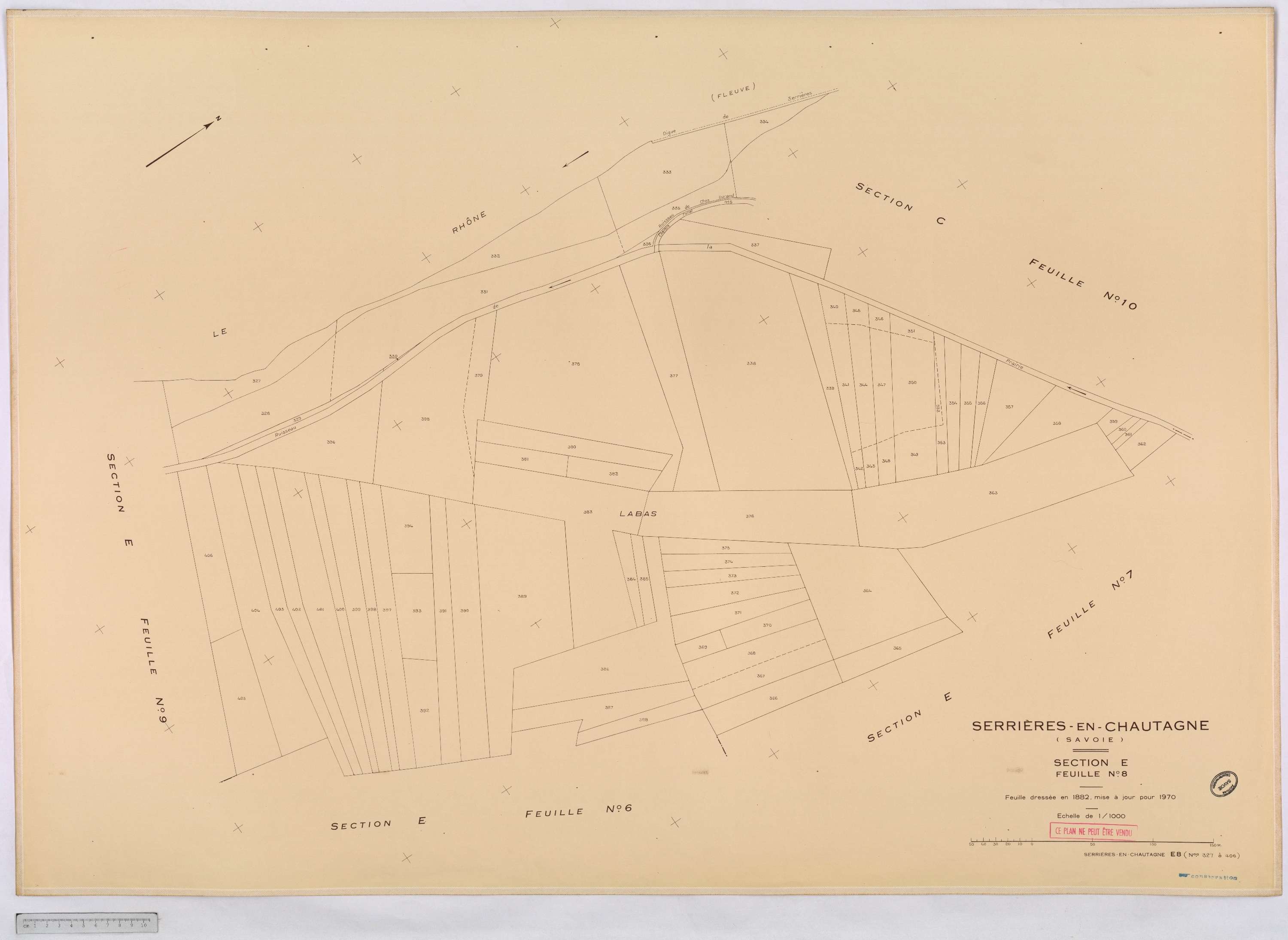 Serrières-en-Chautagne - Cadastre rénové, version définitive (1970).
