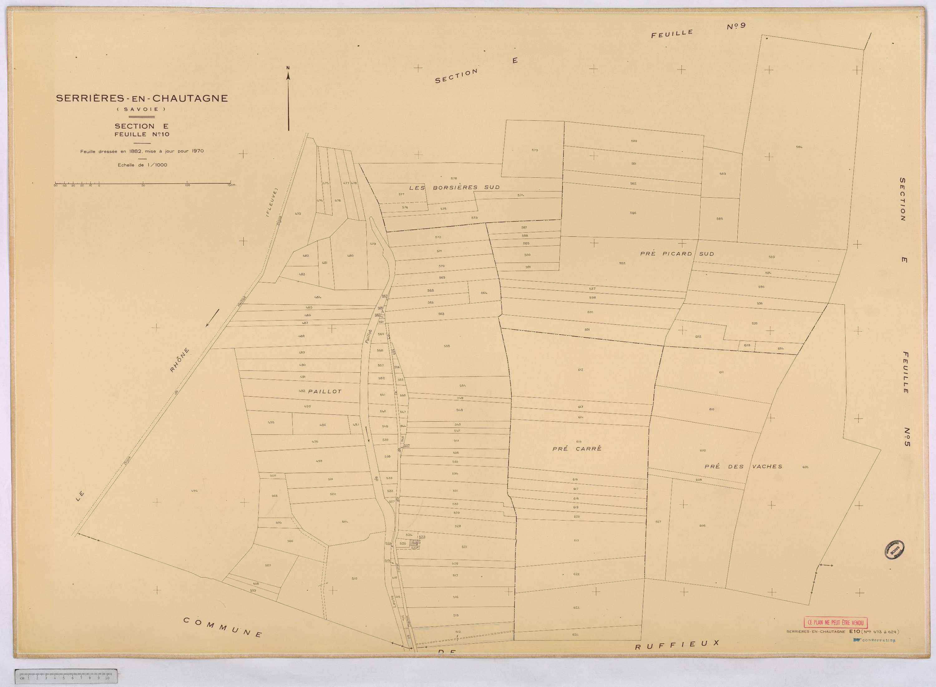 Serrières-en-Chautagne - Cadastre rénové, version définitive (1970).