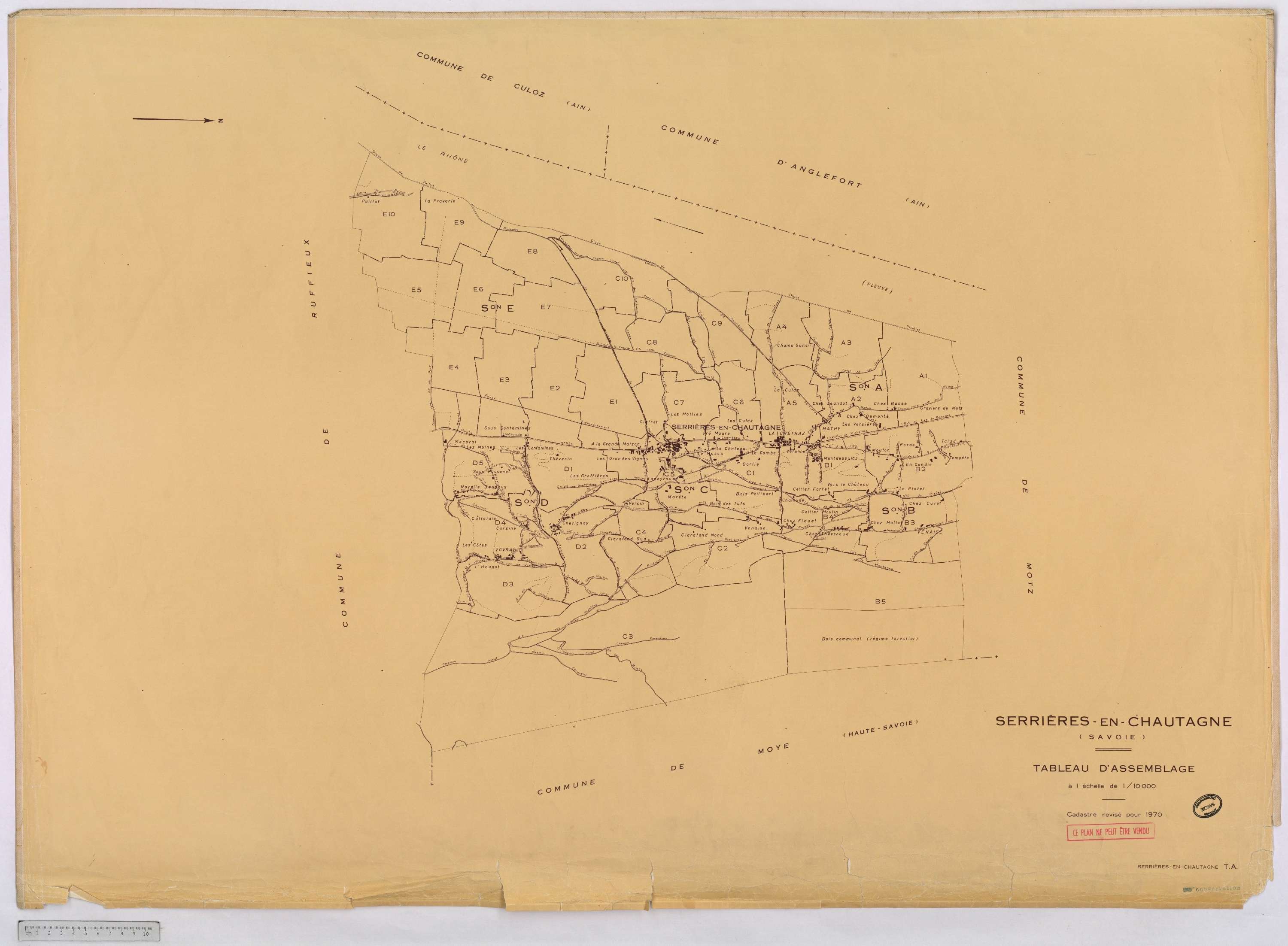 Serrières-en-Chautagne - Cadastre rénové, version définitive (1970).