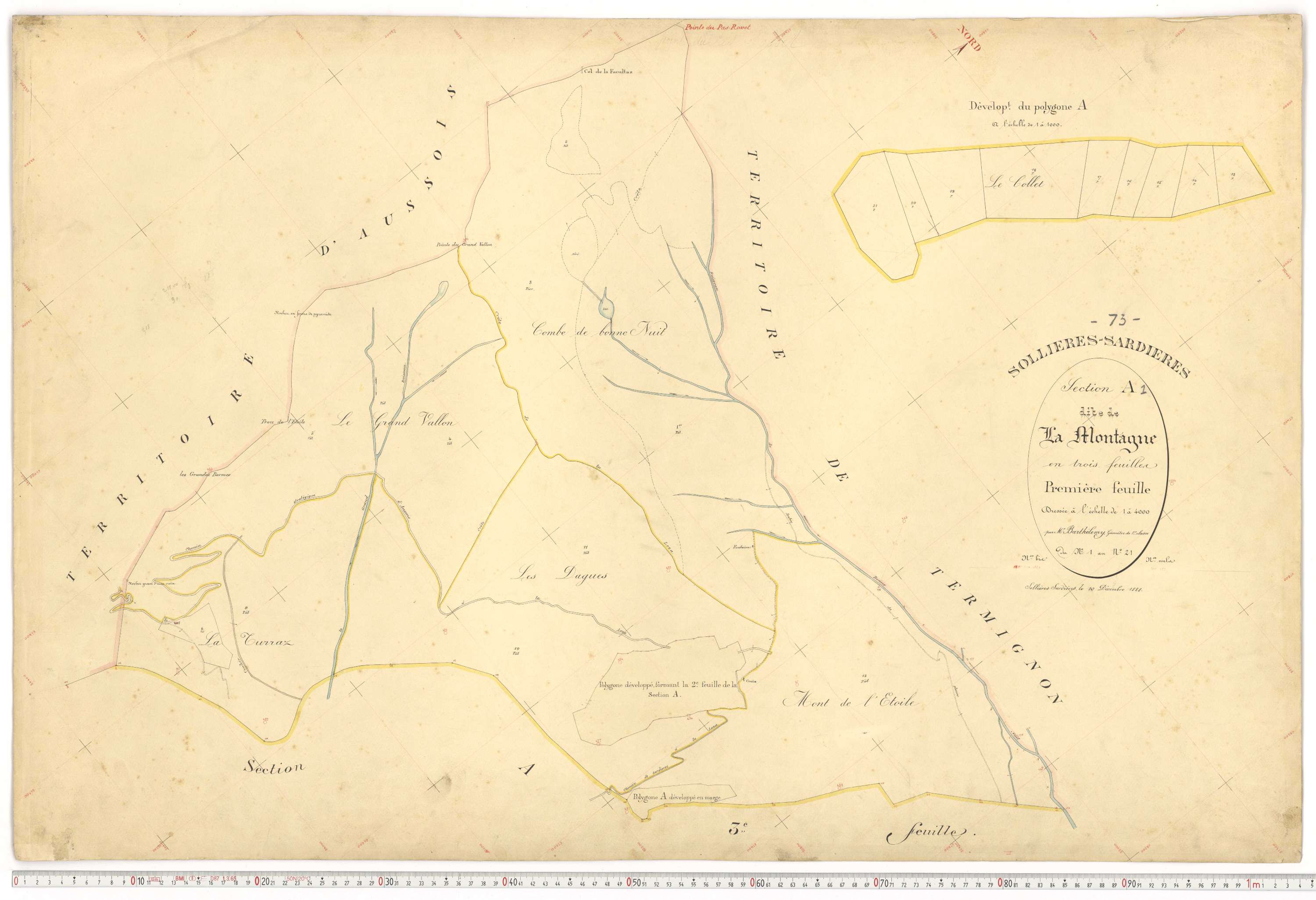 Sollières-Sardières - Plans cadastraux du premier cadastre français.