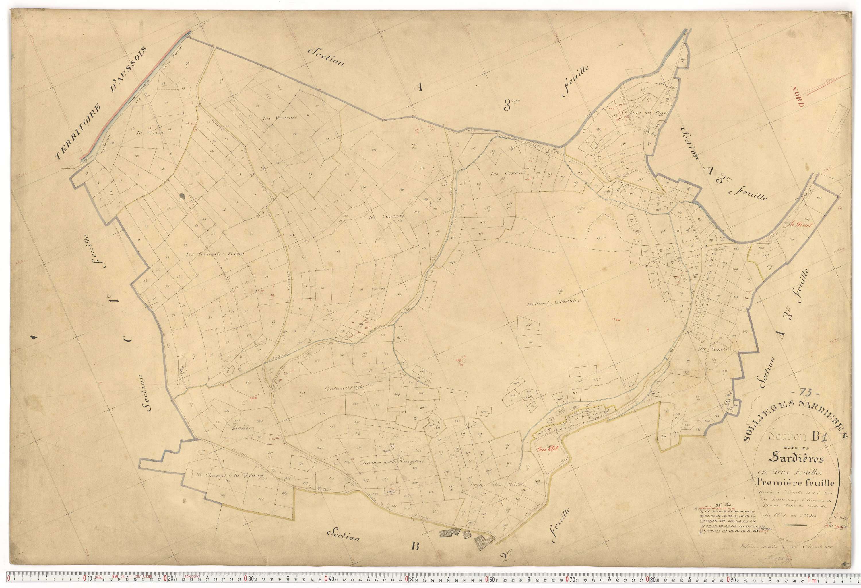 Sollières-Sardières - Plans cadastraux du premier cadastre français.