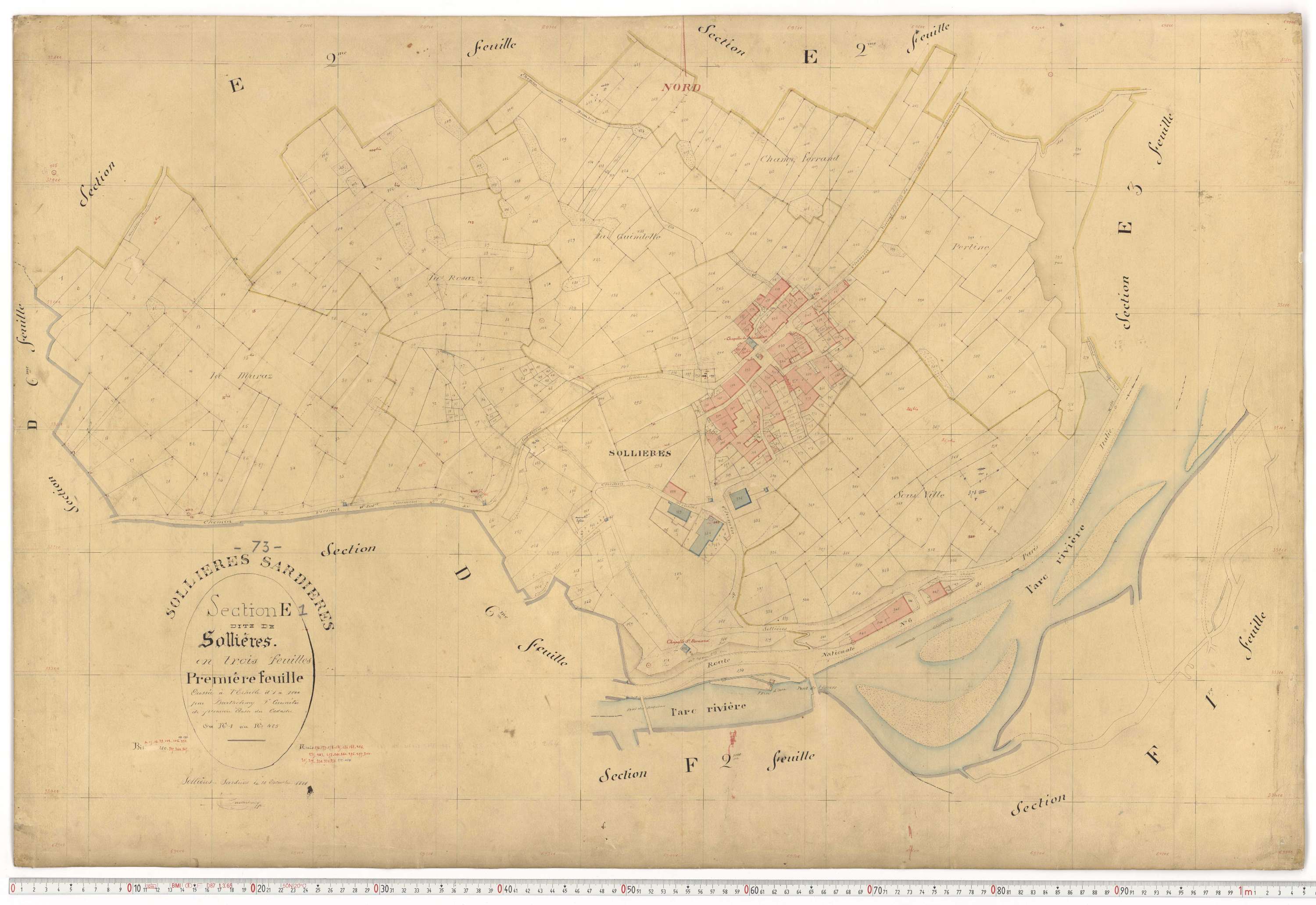 Sollières-Sardières - Plans cadastraux du premier cadastre français.