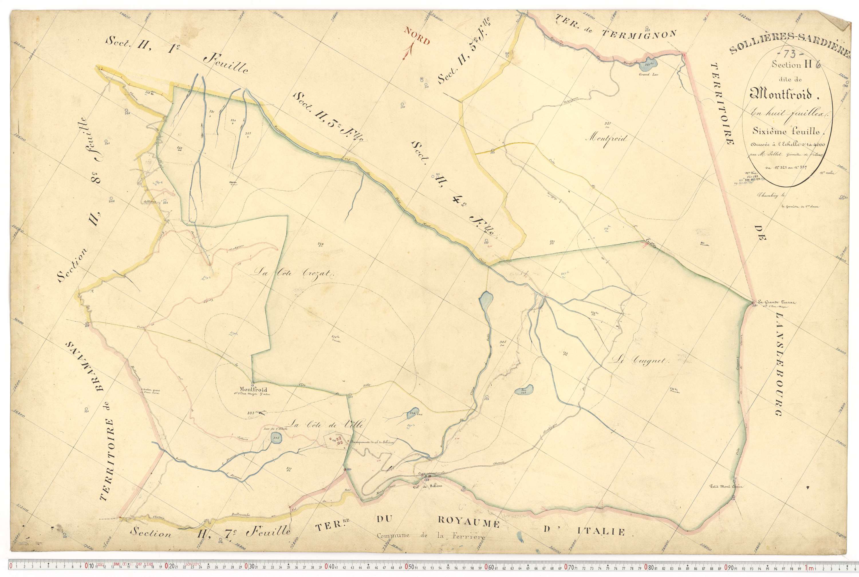 Sollières-Sardières - Plans cadastraux du premier cadastre français.