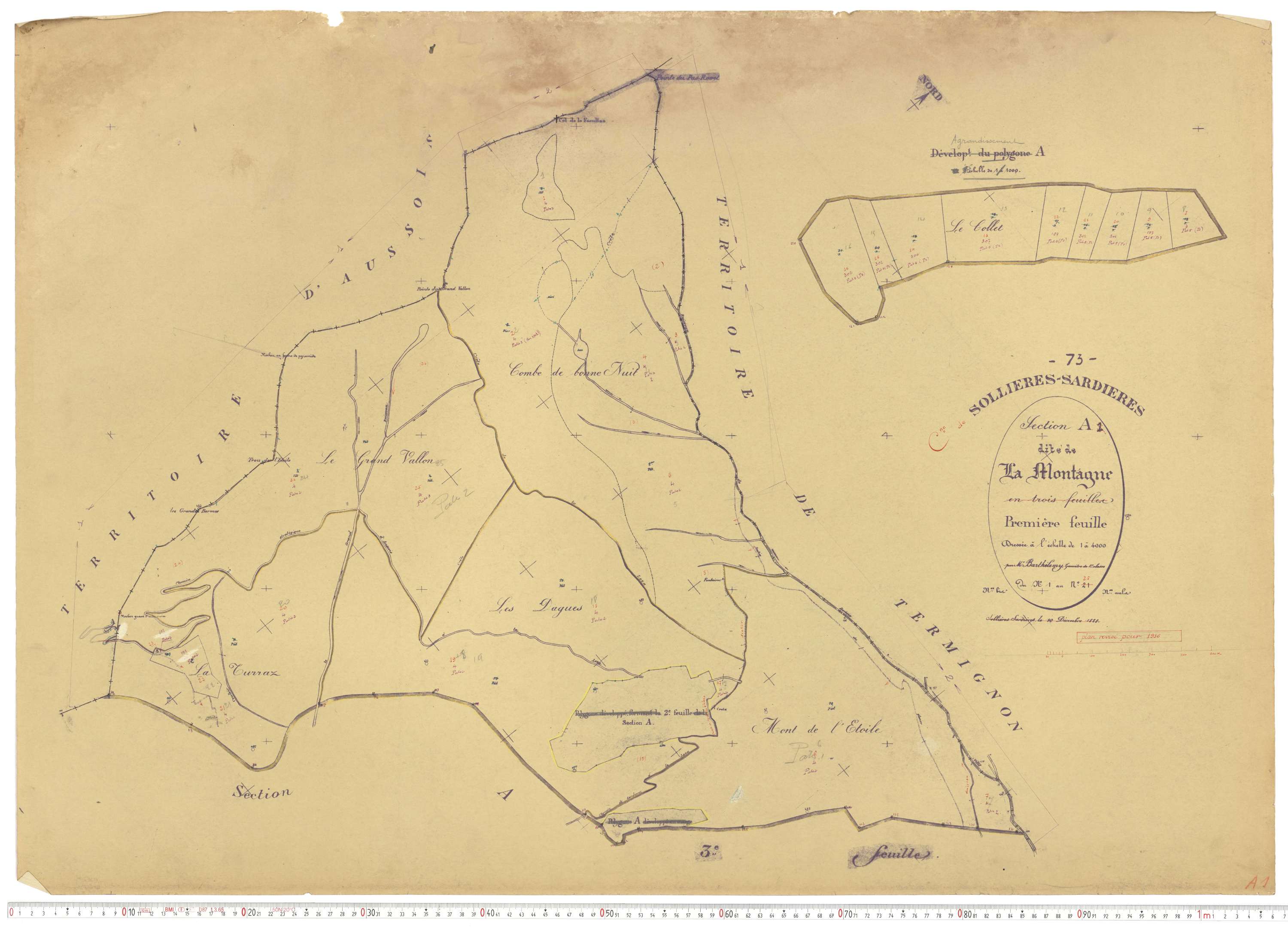 Sollières-Sardières - Plans cadastraux du cadastre rénové.