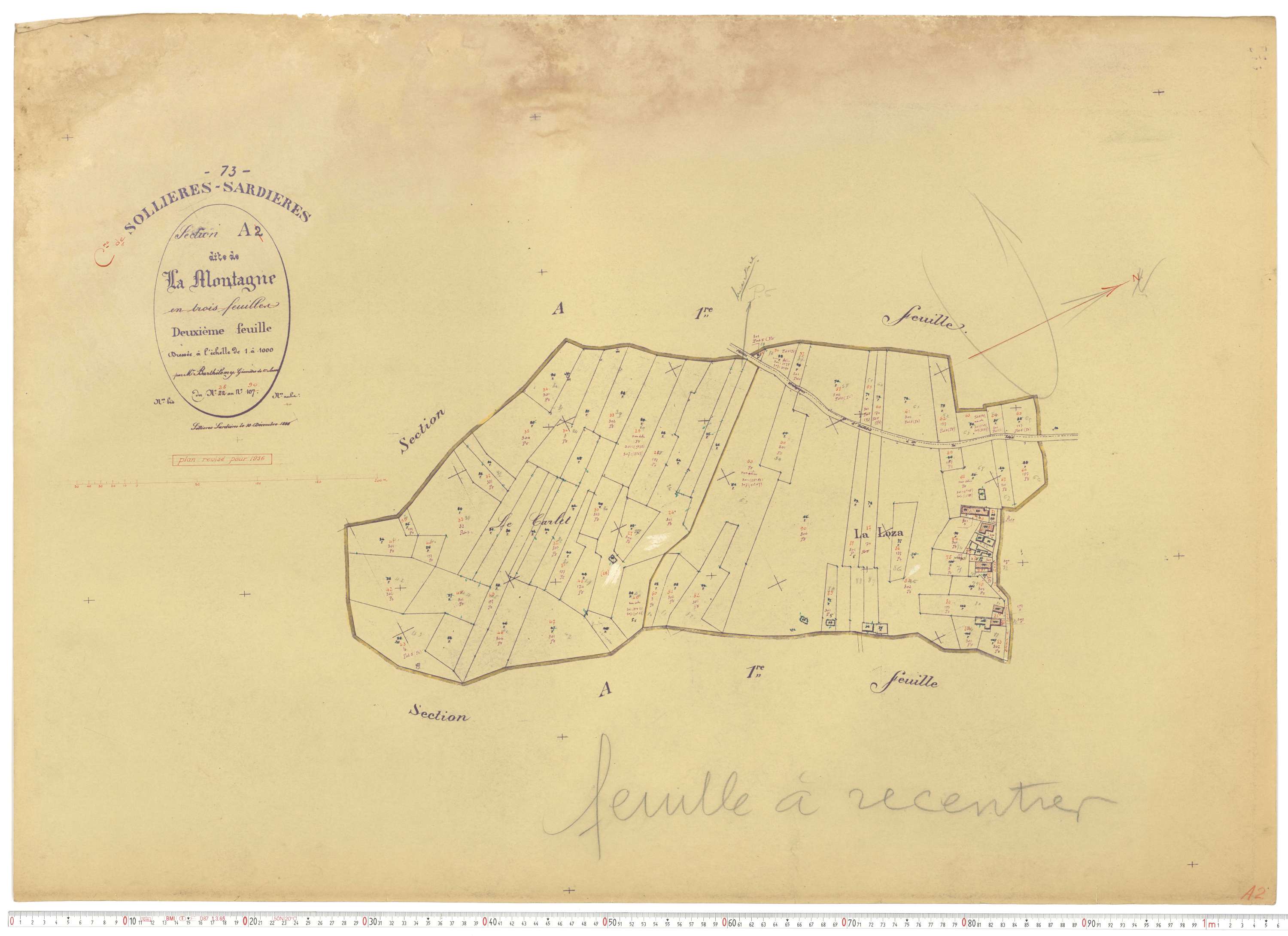 Sollières-Sardières - Plans cadastraux du cadastre rénové.