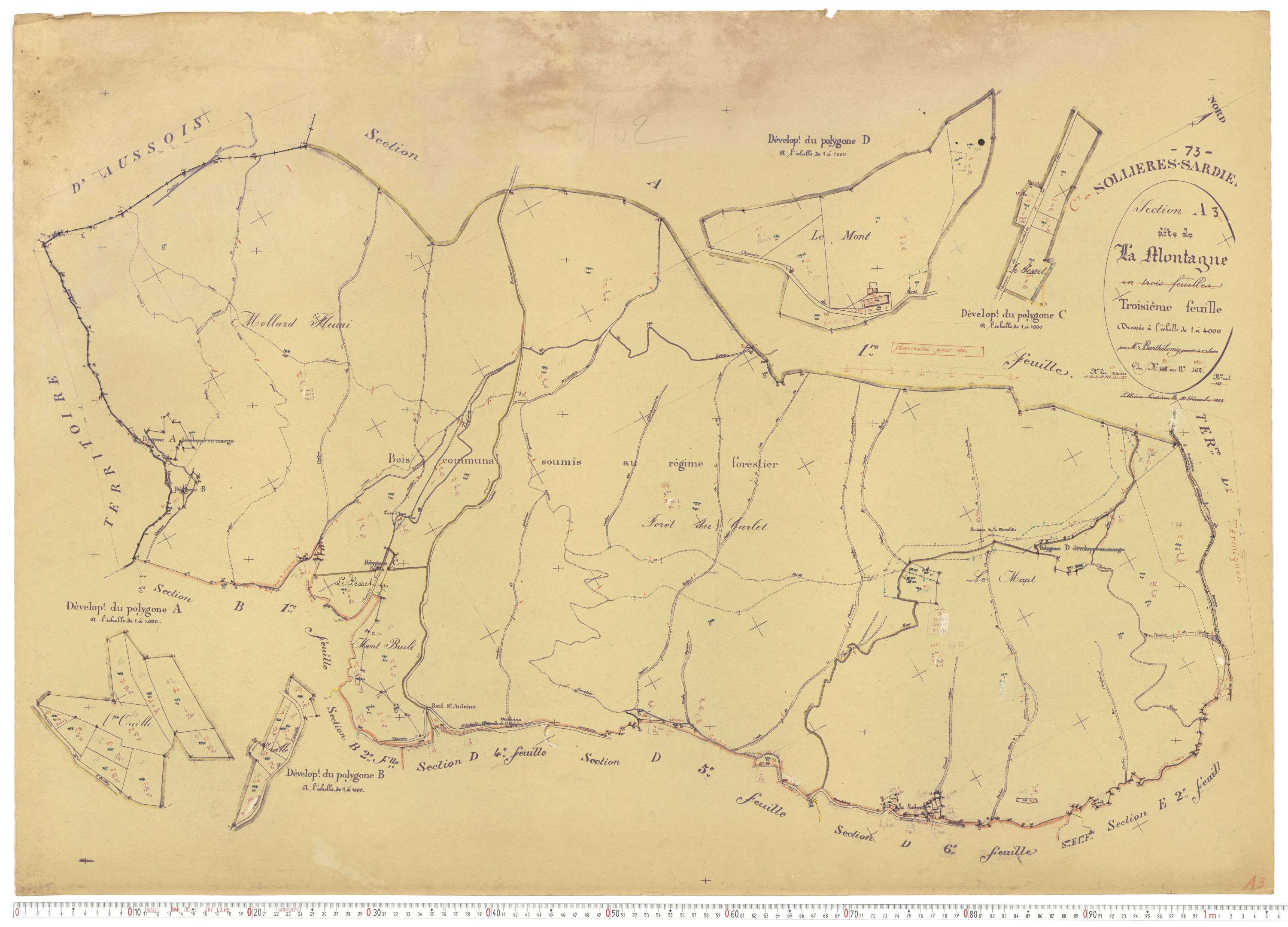 Sollières-Sardières - Plans cadastraux du cadastre rénové.