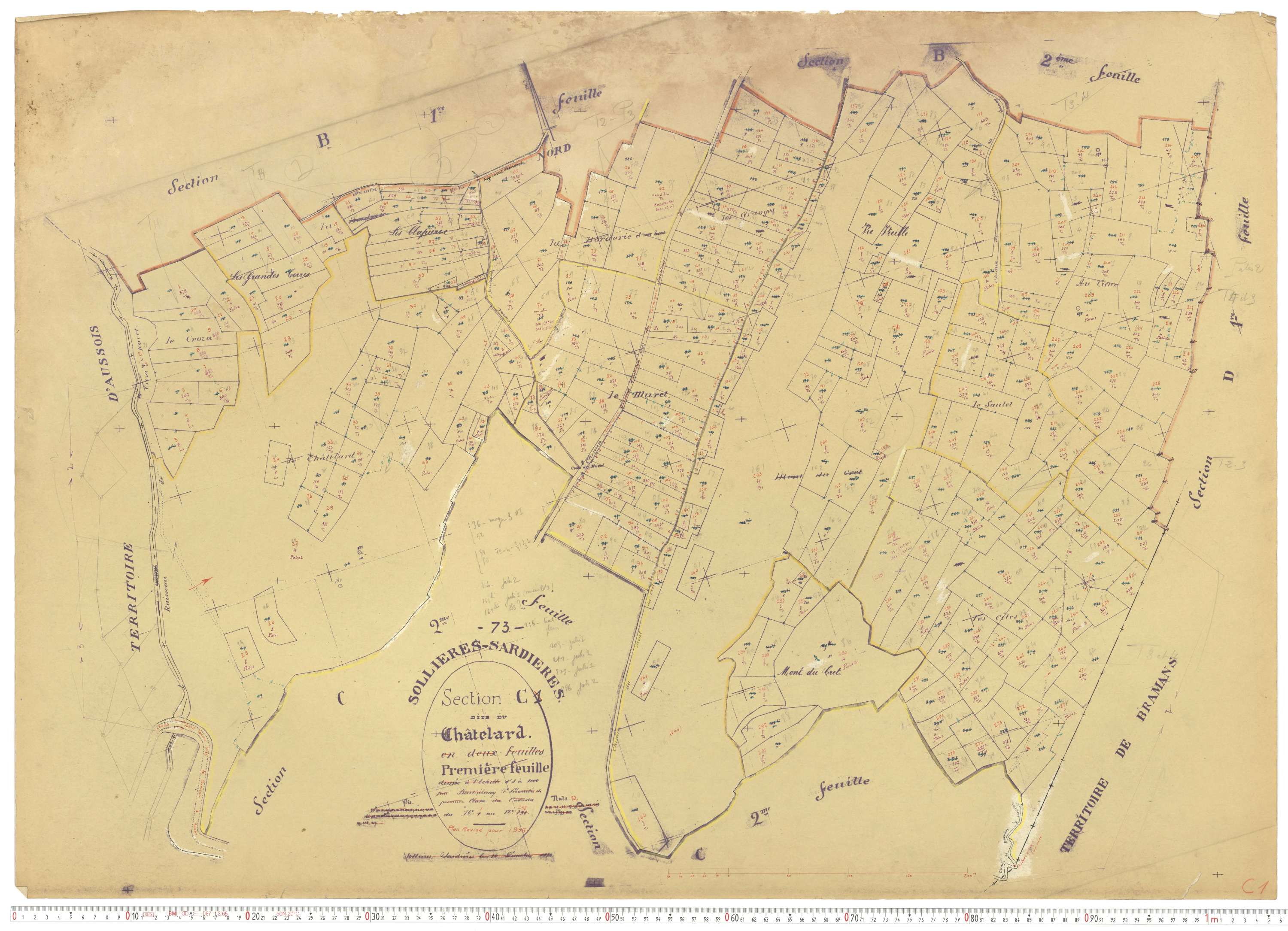 Sollières-Sardières - Plans cadastraux du cadastre rénové.
