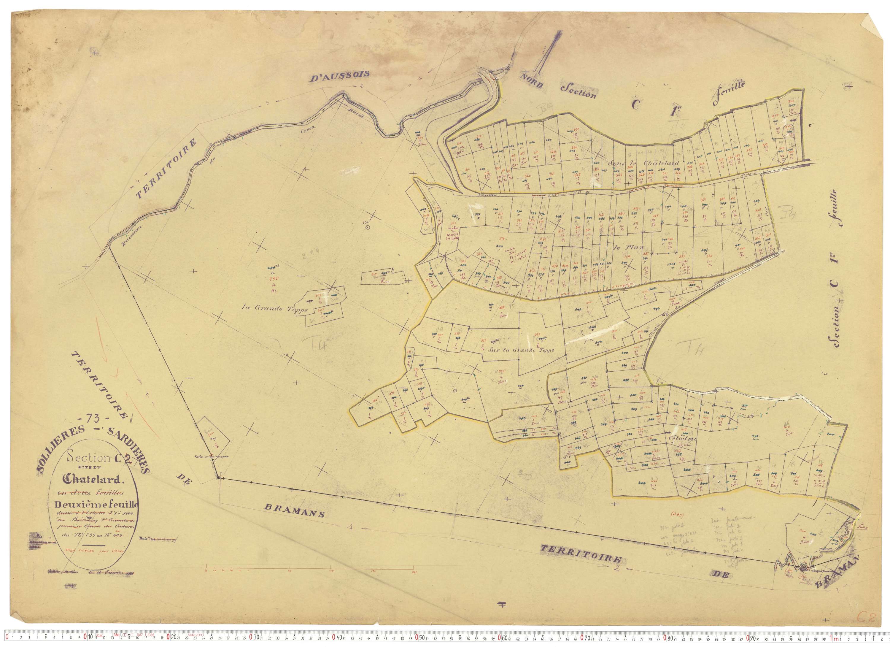 Sollières-Sardières - Plans cadastraux du cadastre rénové.